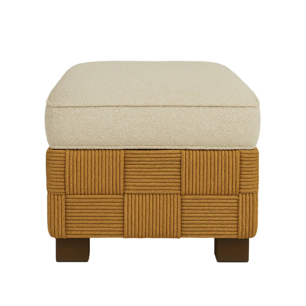 Brereton 59 Inch End of Bed Boucle Bench Wooden Feet