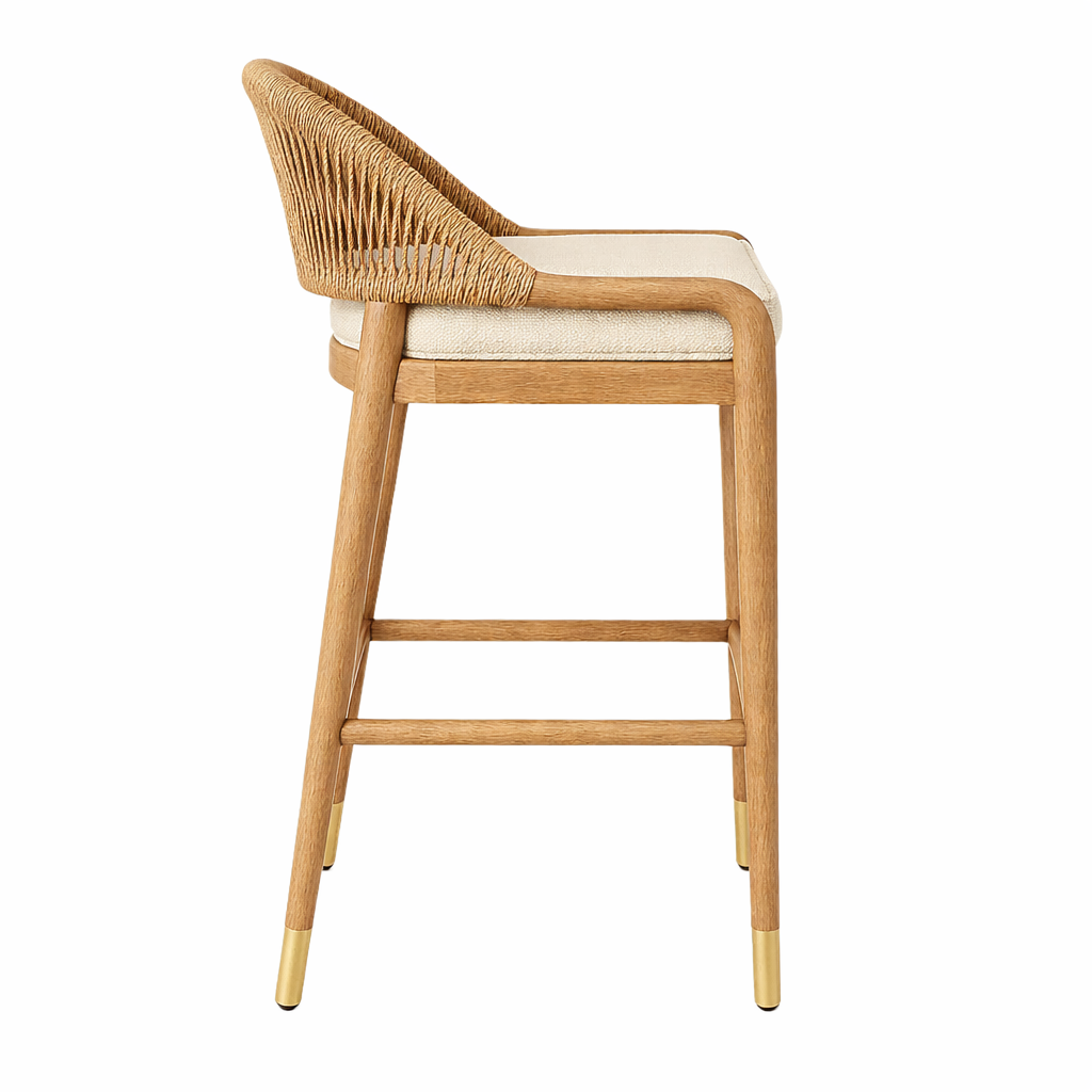 Fara Rope-Backed & Upholstered Bar & Counter Stool