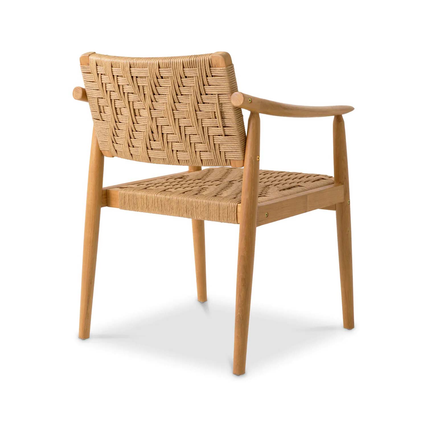 Ferris Teak Woven Rope Outdoor Dining Chair with Cushion