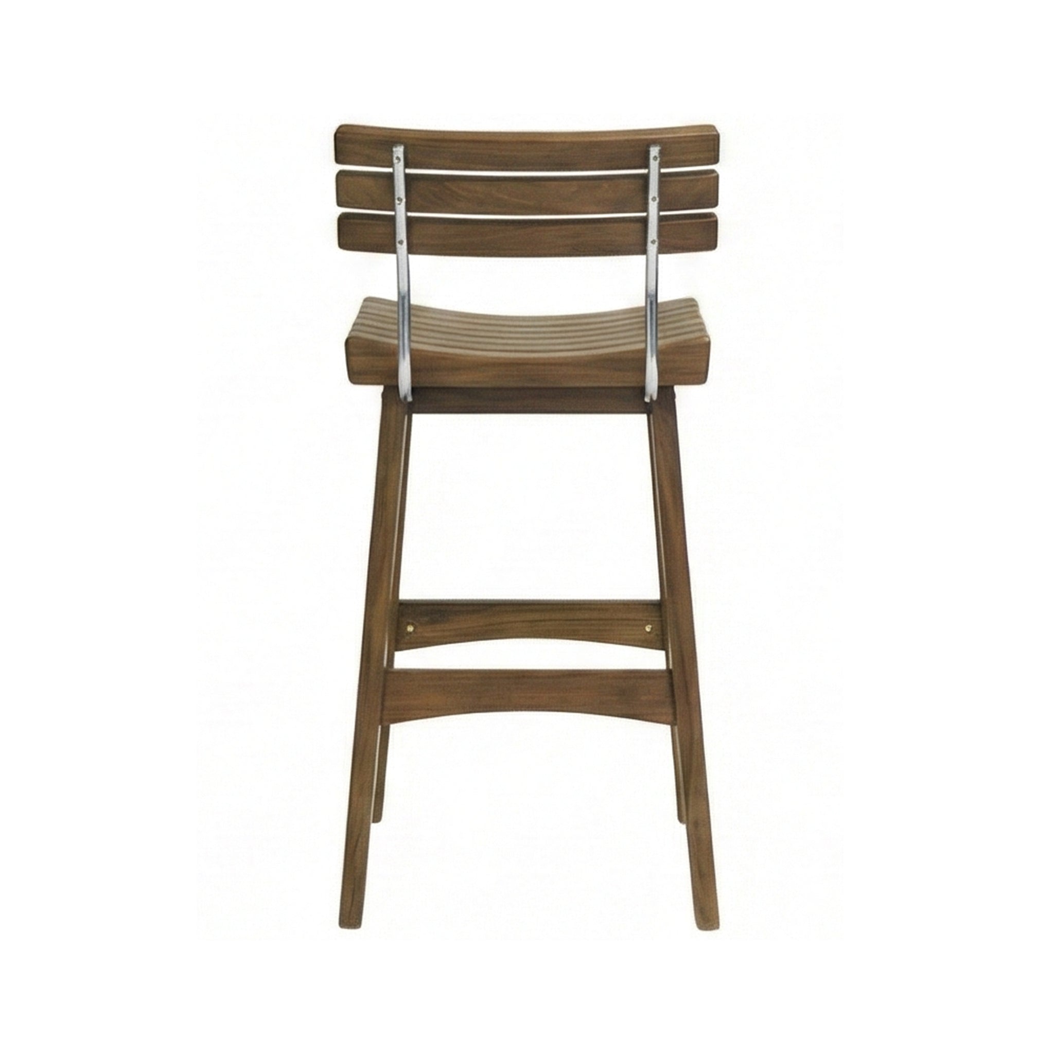 Gregoire Teak Outdoor Bar Stool with Curved Back