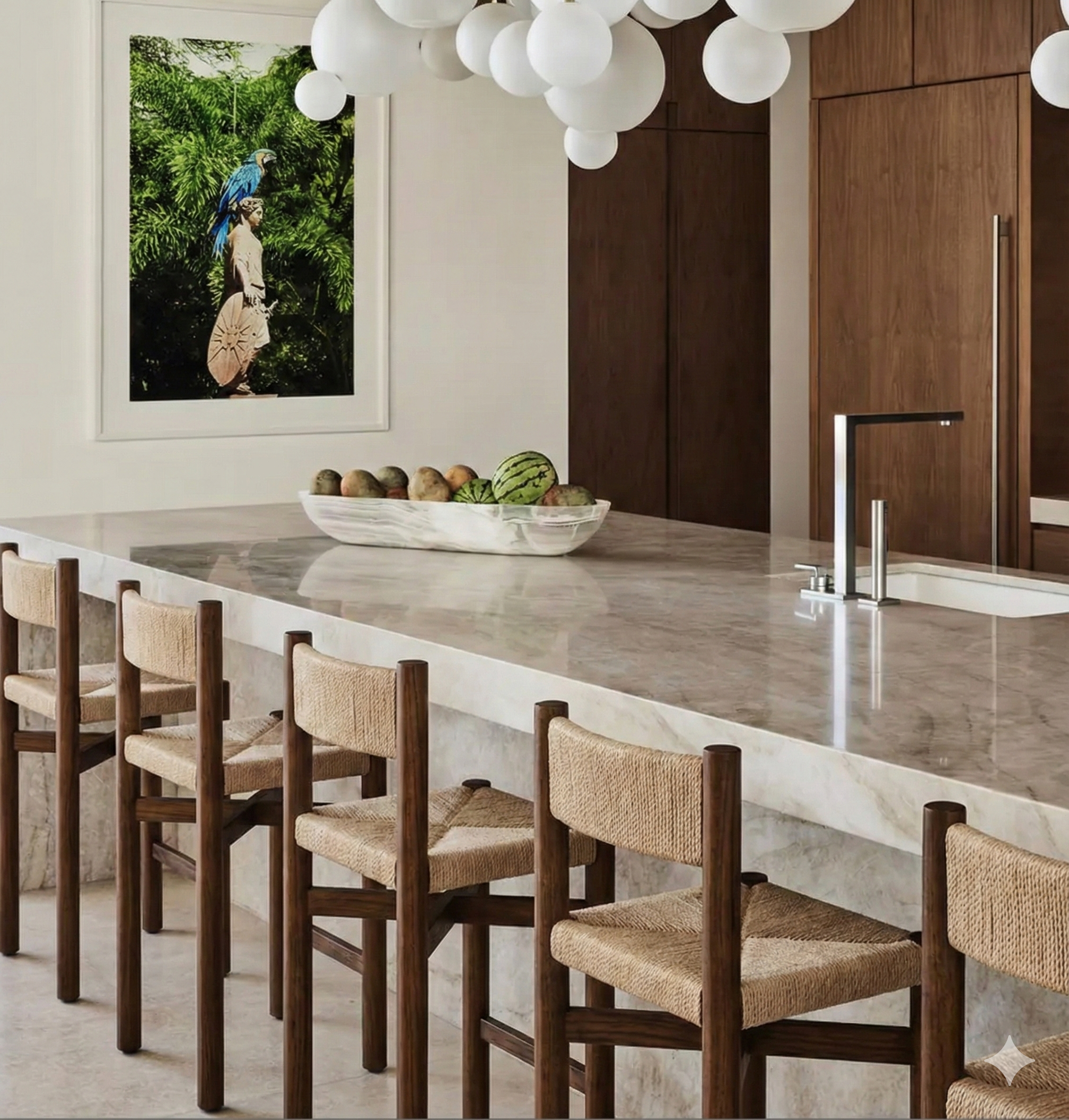 Mylan Papercord Counter Stool – 26″SH Solid-Wood - Woven Papercord