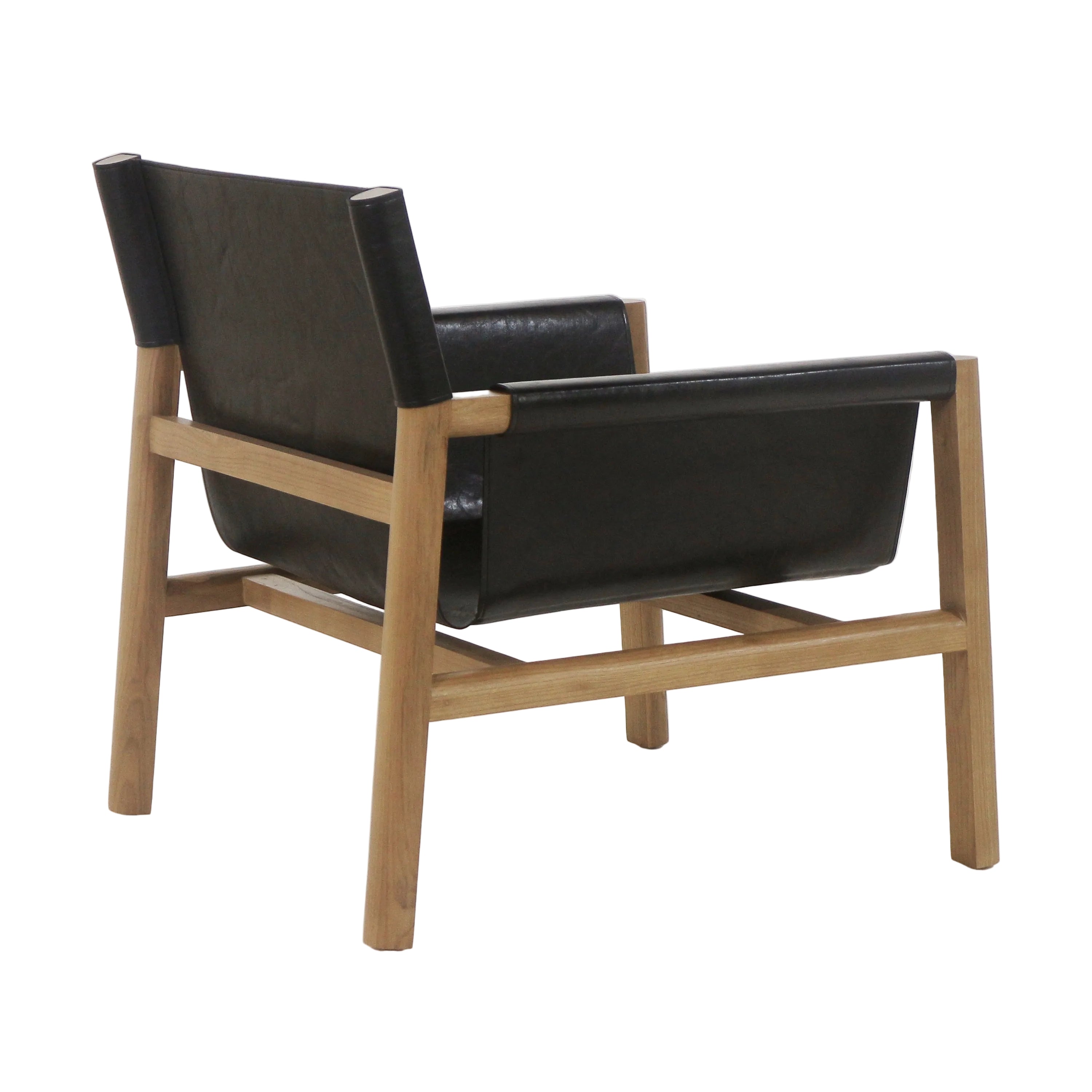 Toronto Leather & Teak Lounge Chair Teak