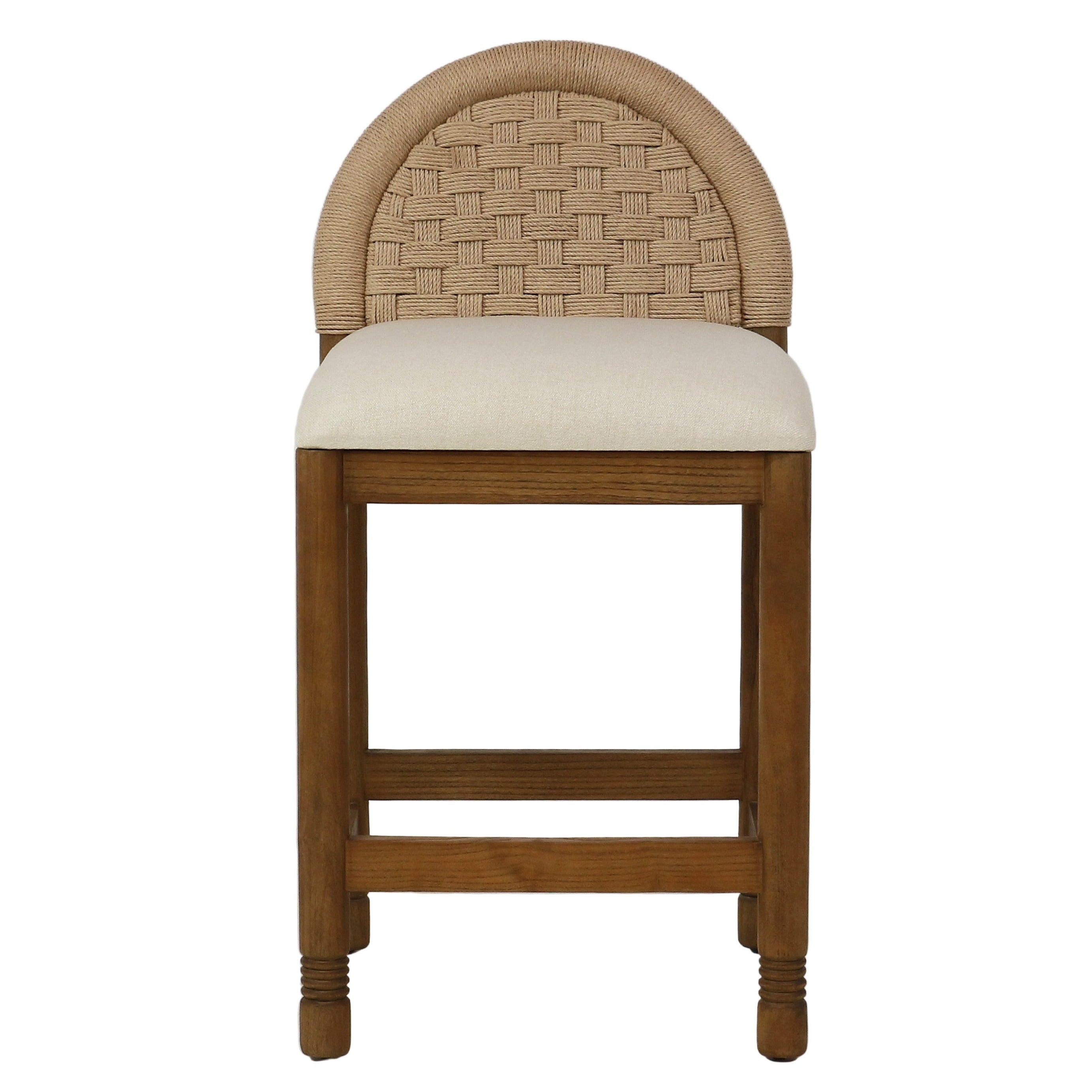 Sophia Solid Oak with Woven Back Bar & Counter Stool