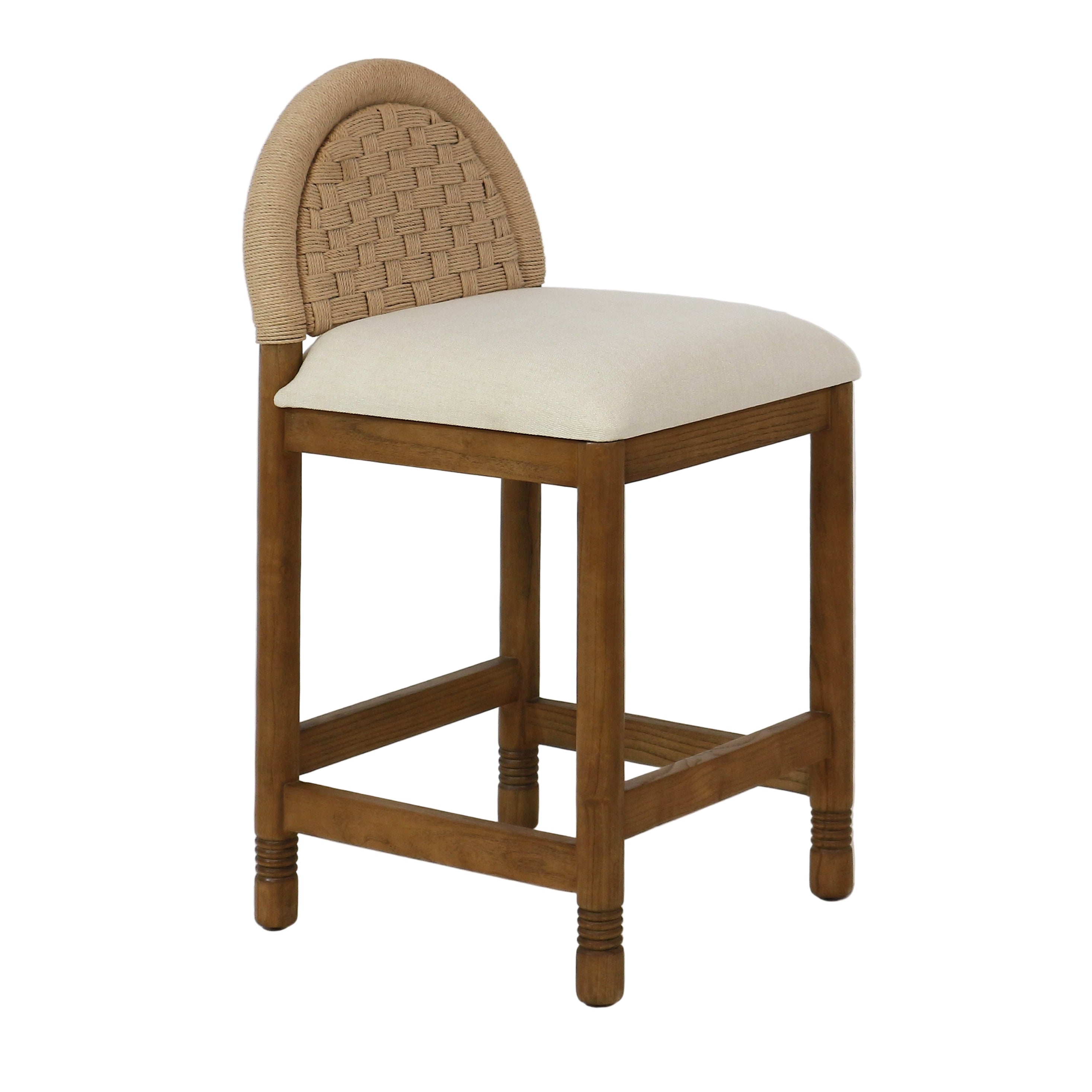Sophia Solid Oak with Woven Back Bar & Counter Stool