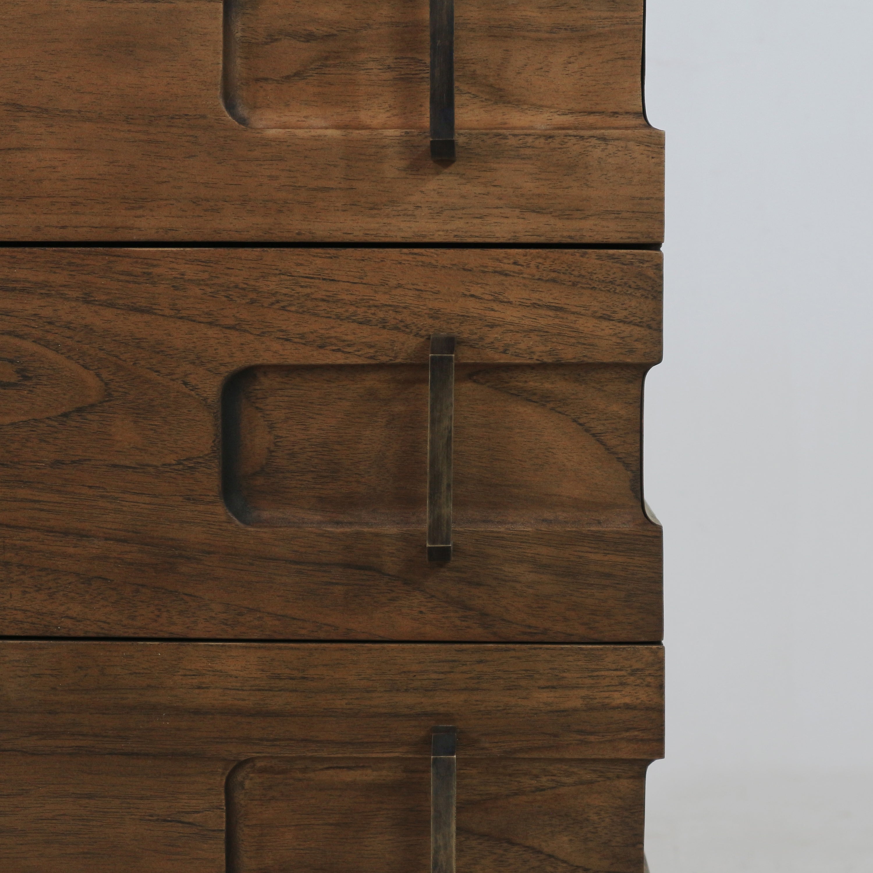 Ravello Large Solid Oak Nightstand with Brushed Bronze Handles