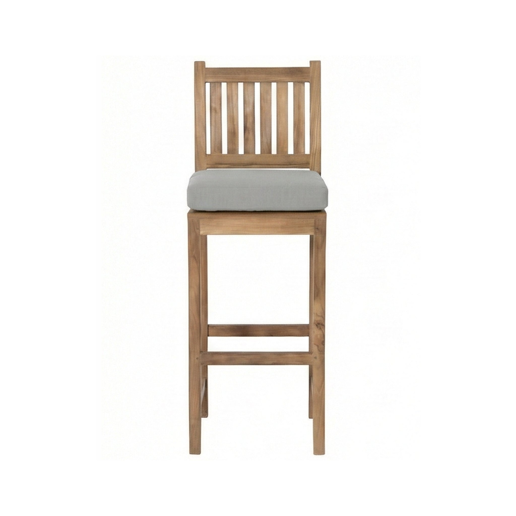 Patrice Upholstered Armless Teak Outdoor Bar Stool