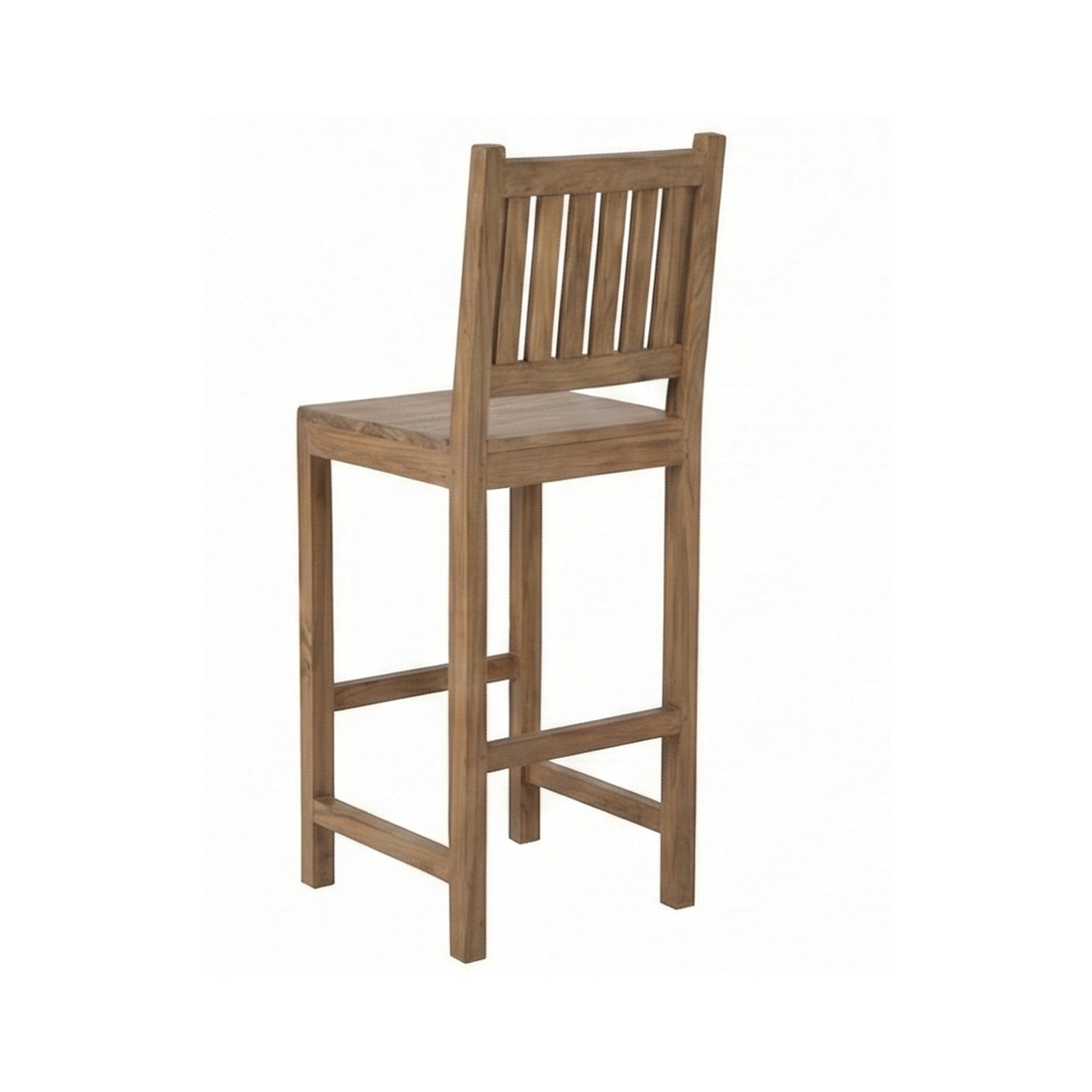 Patrice Upholstered Armless Teak Outdoor Bar Stool