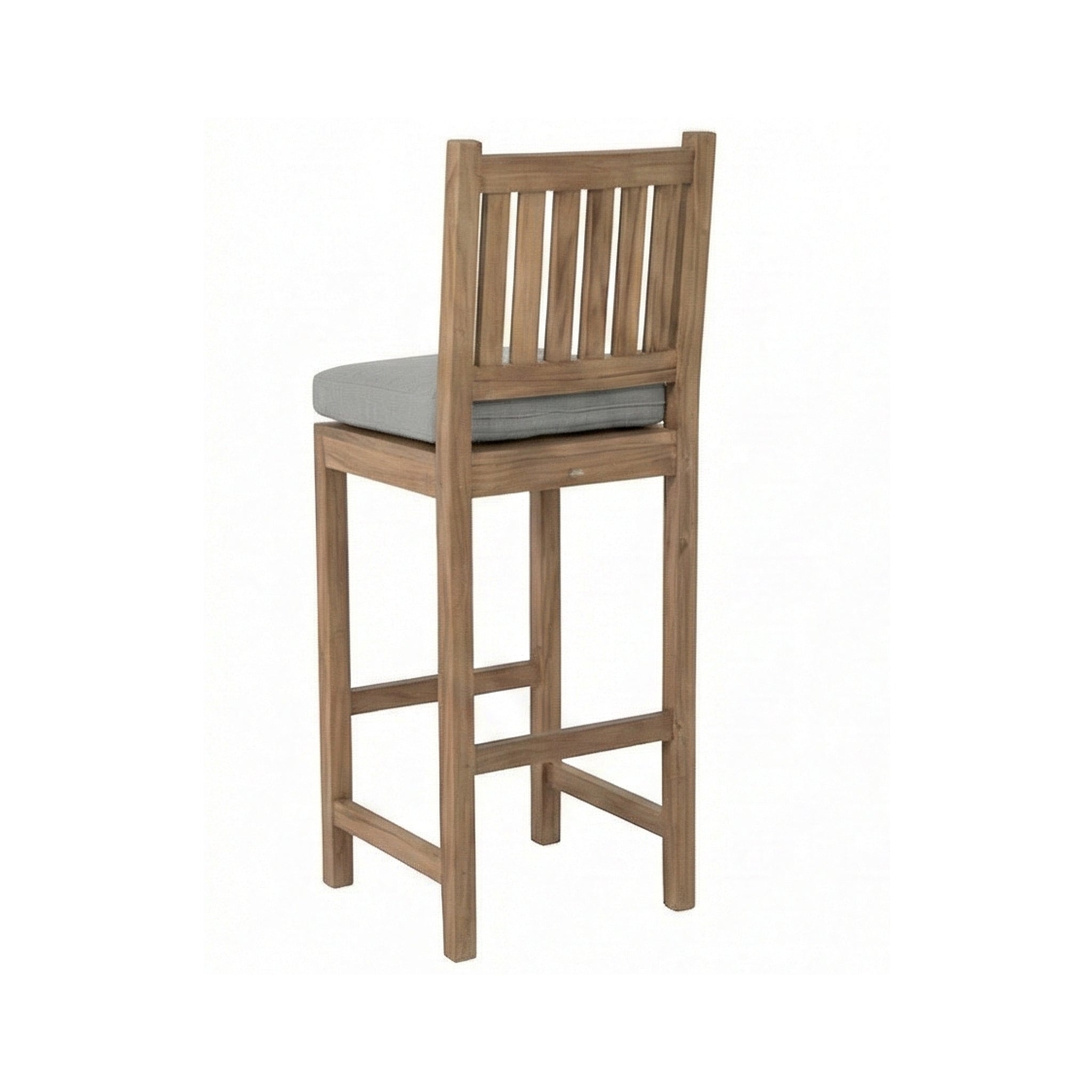 Patrice Upholstered Armless Teak Outdoor Bar Stool