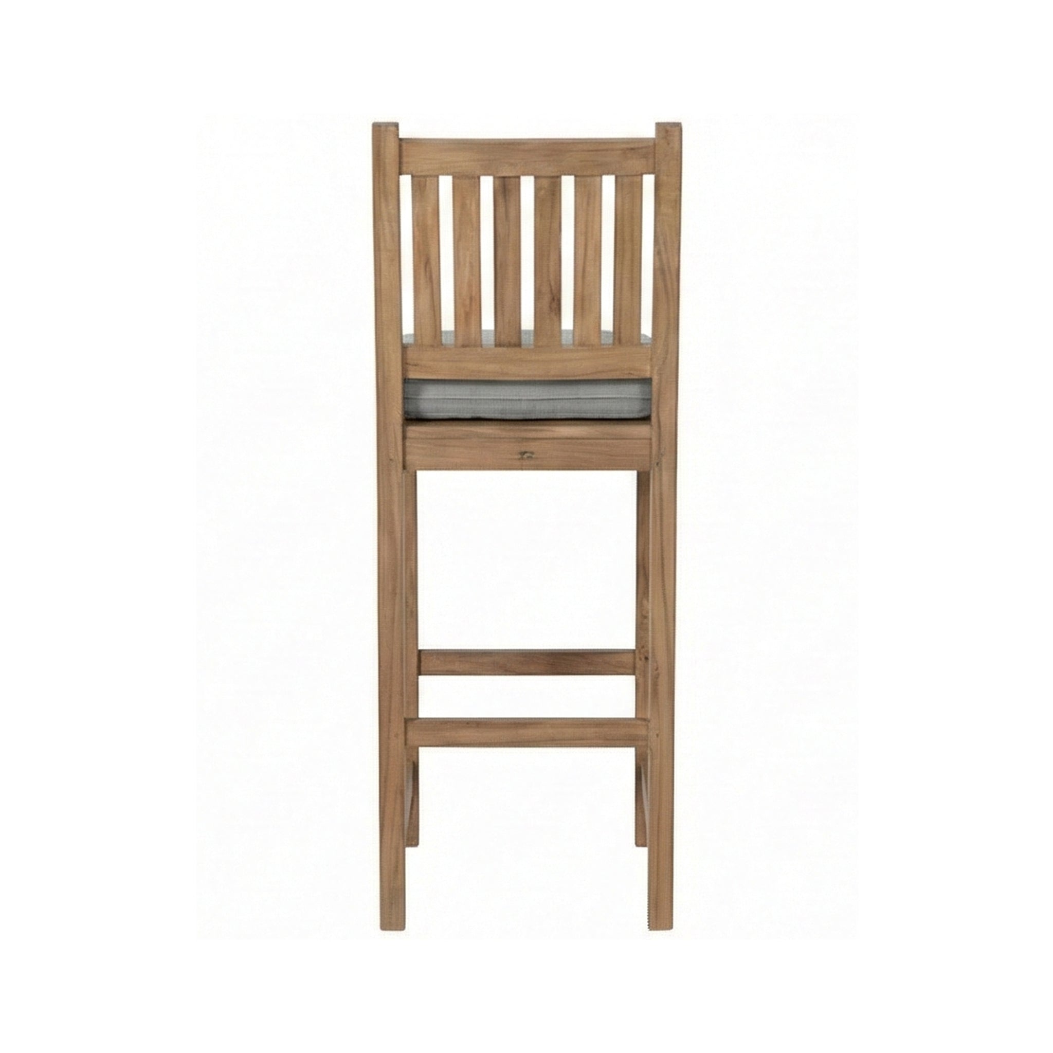 Patrice Upholstered Armless Teak Outdoor Bar Stool