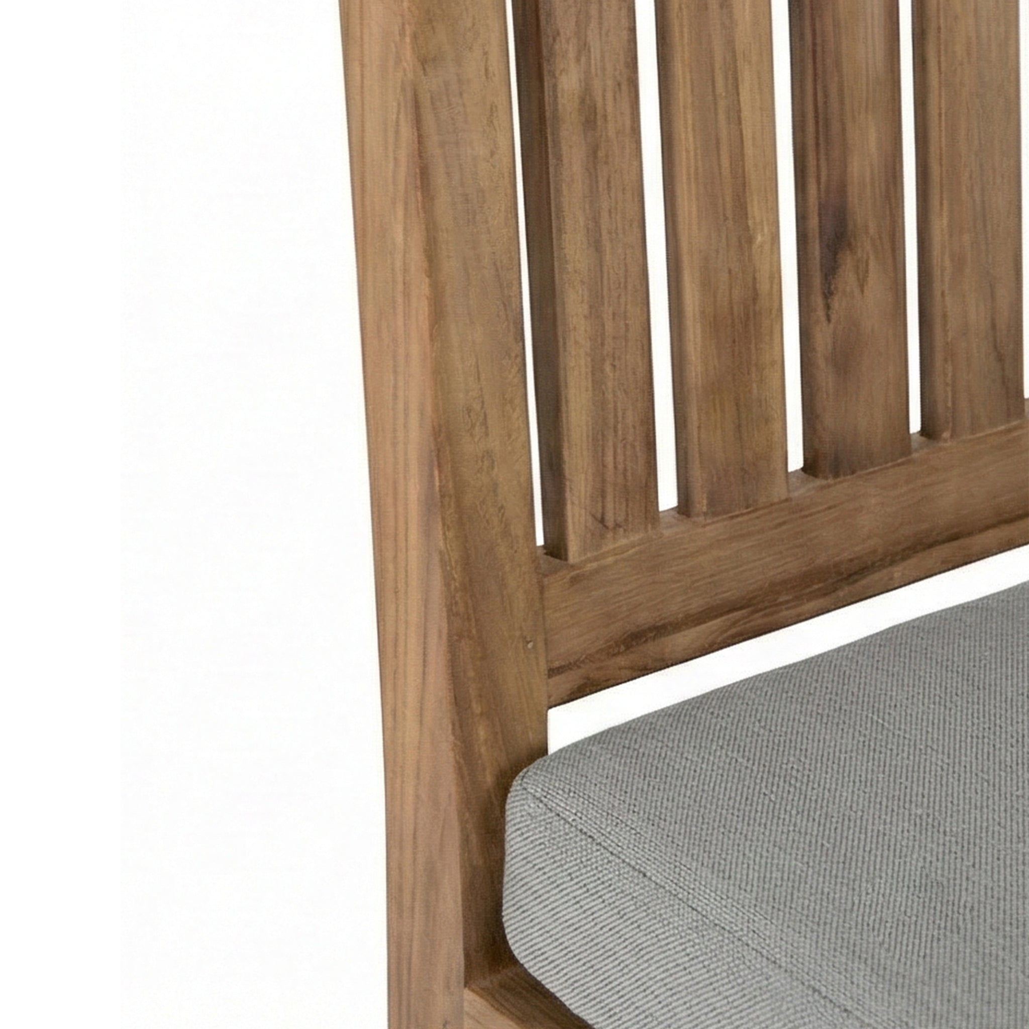 Patrice Upholstered Armless Teak Outdoor Bar Stool