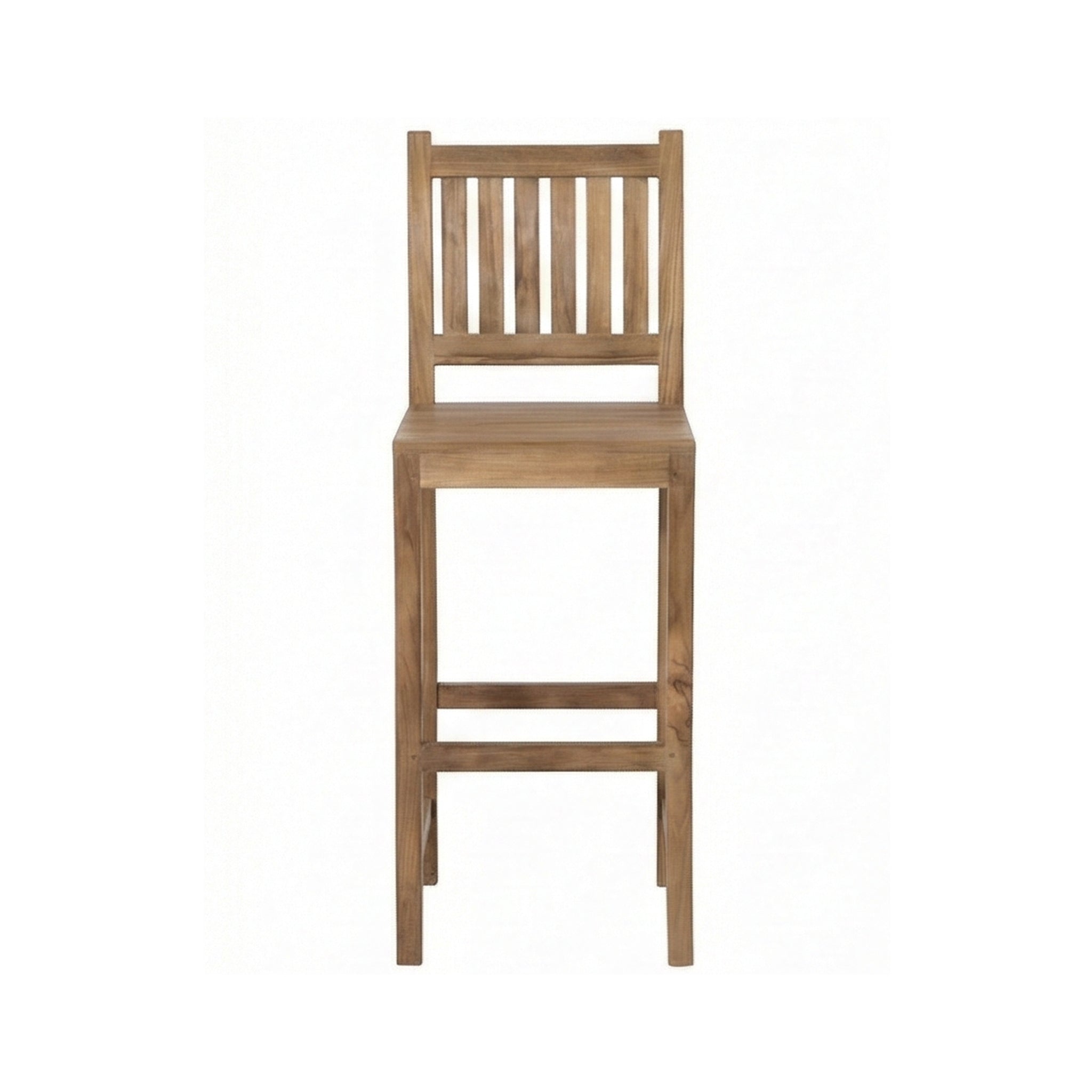 Patrice Upholstered Armless Teak Outdoor Bar Stool