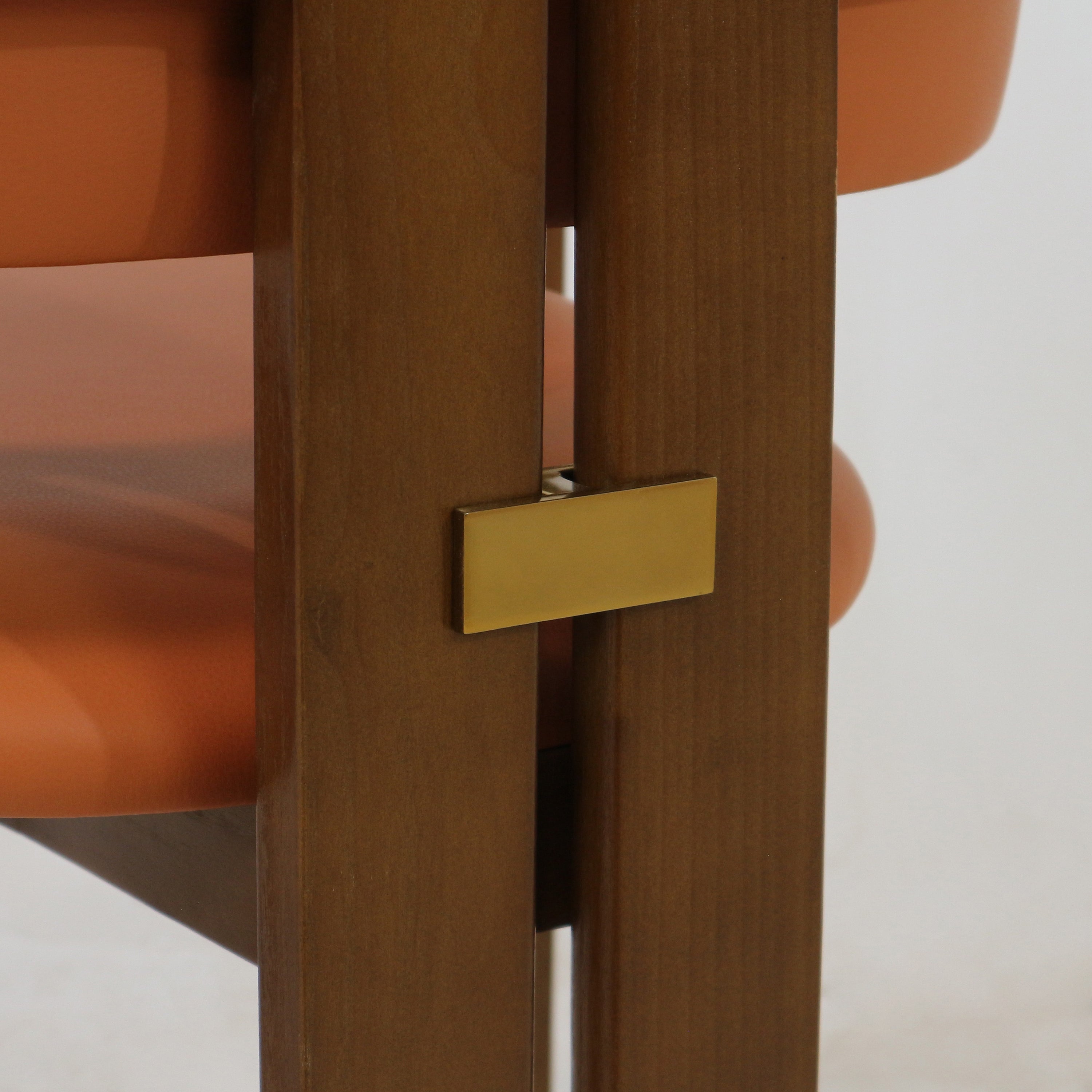 Pamplona Walnut Dining Chair with Rubio Monocoat Finish and Gruppo Mastrotto Leather