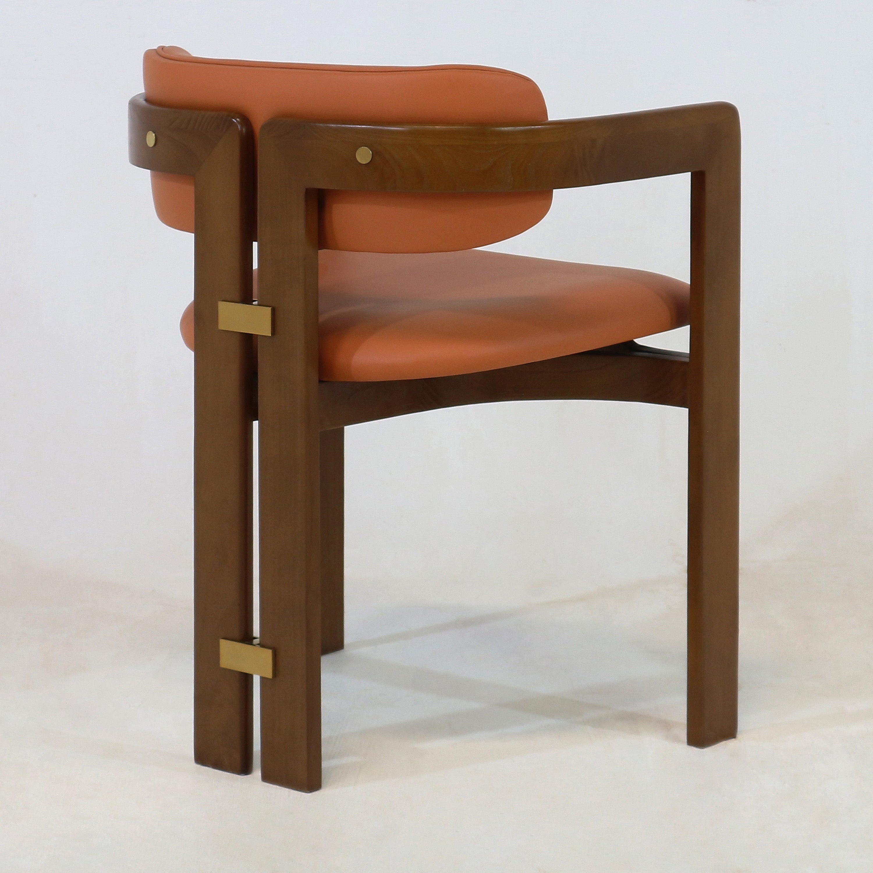 Pamplona Walnut Dining Chair with Rubio Monocoat Finish and Gruppo Mastrotto Leather