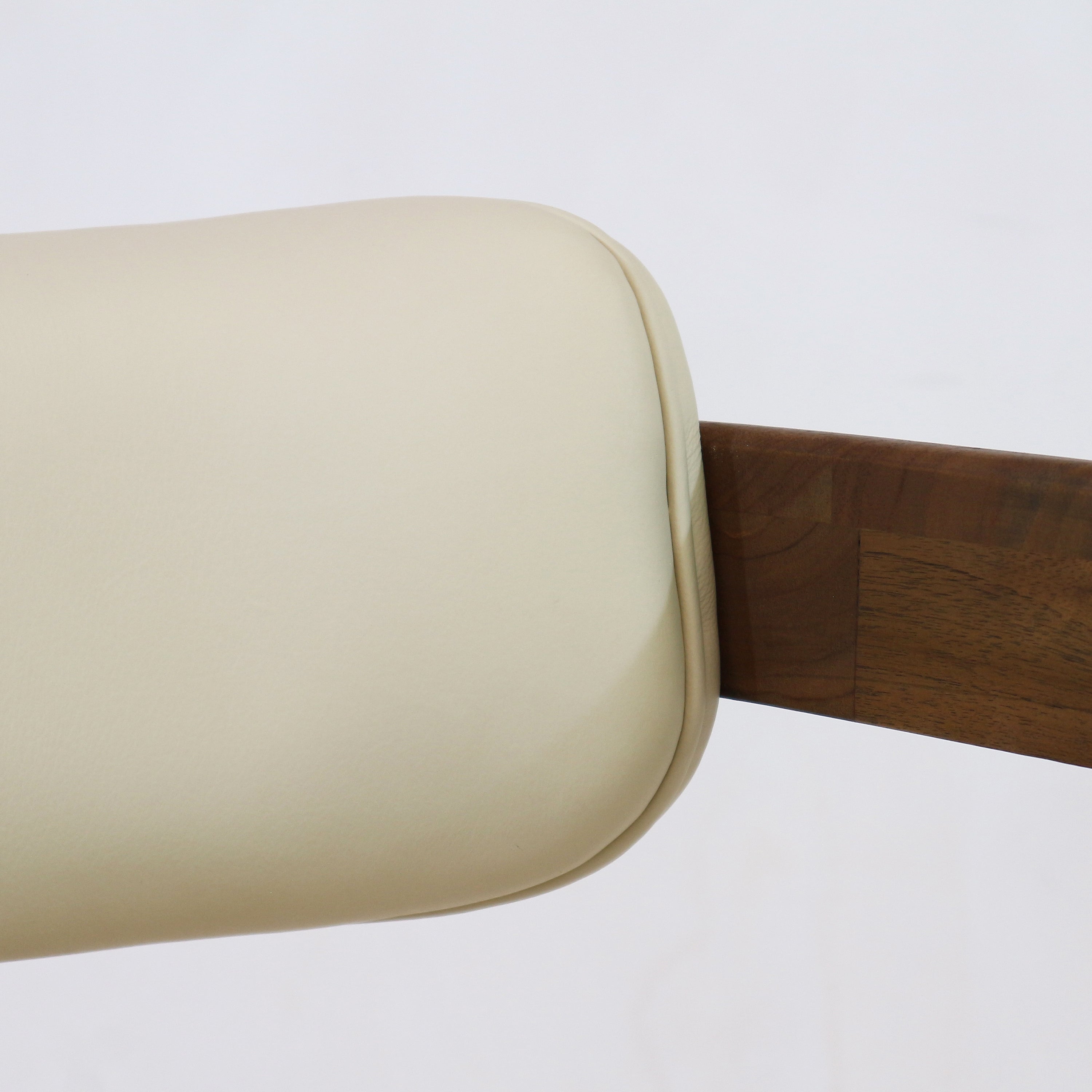 Pamplona Walnut Dining Chair with Rubio Monocoat Finish and Cream Gruppo Mastrotto Leather