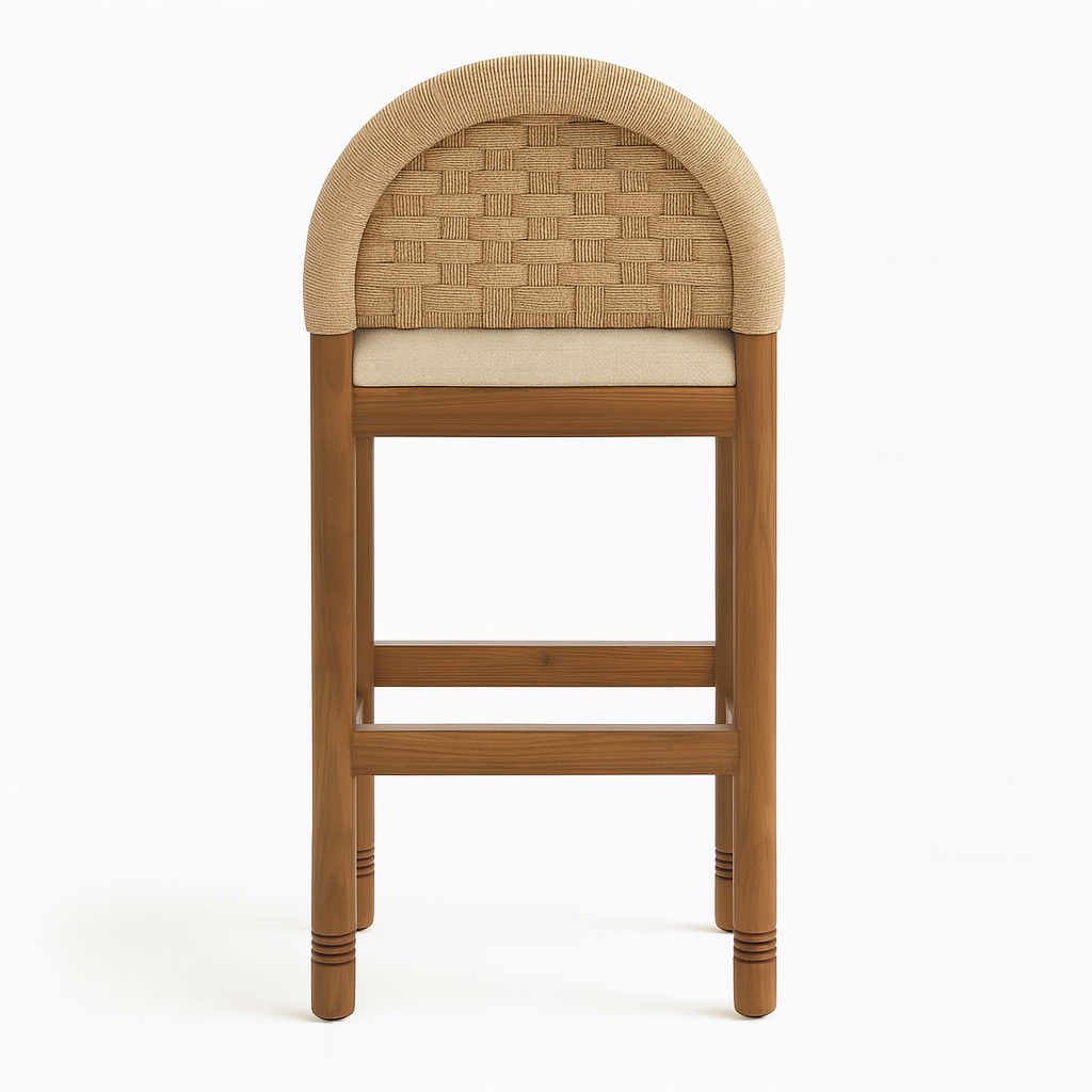 Sophia Solid Oak with Woven Back Bar & Counter Stool
