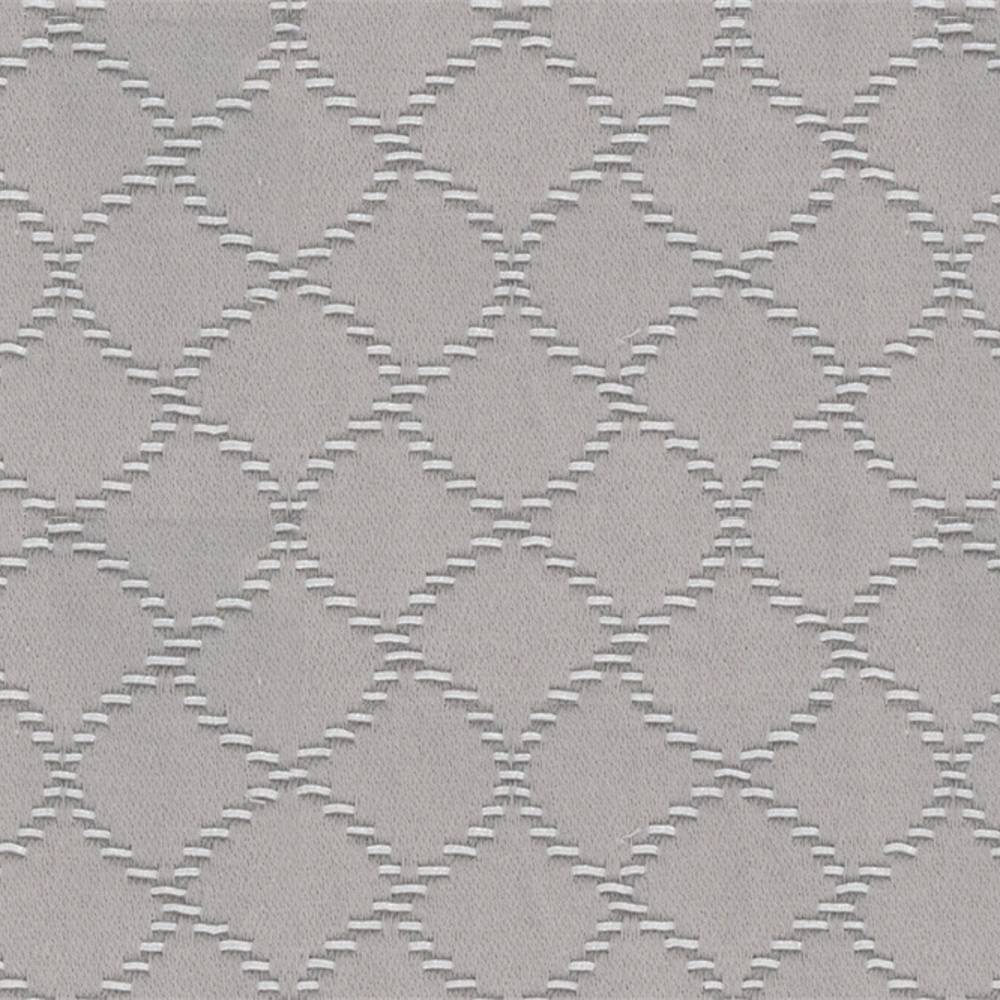 Close-up of trellis upholstery fabric in a neutral natural tone (55% cotton, 45% polyester) showing a textured weave with raised stitched diamond pattern, ideal for contemporary sofa upholstery.
