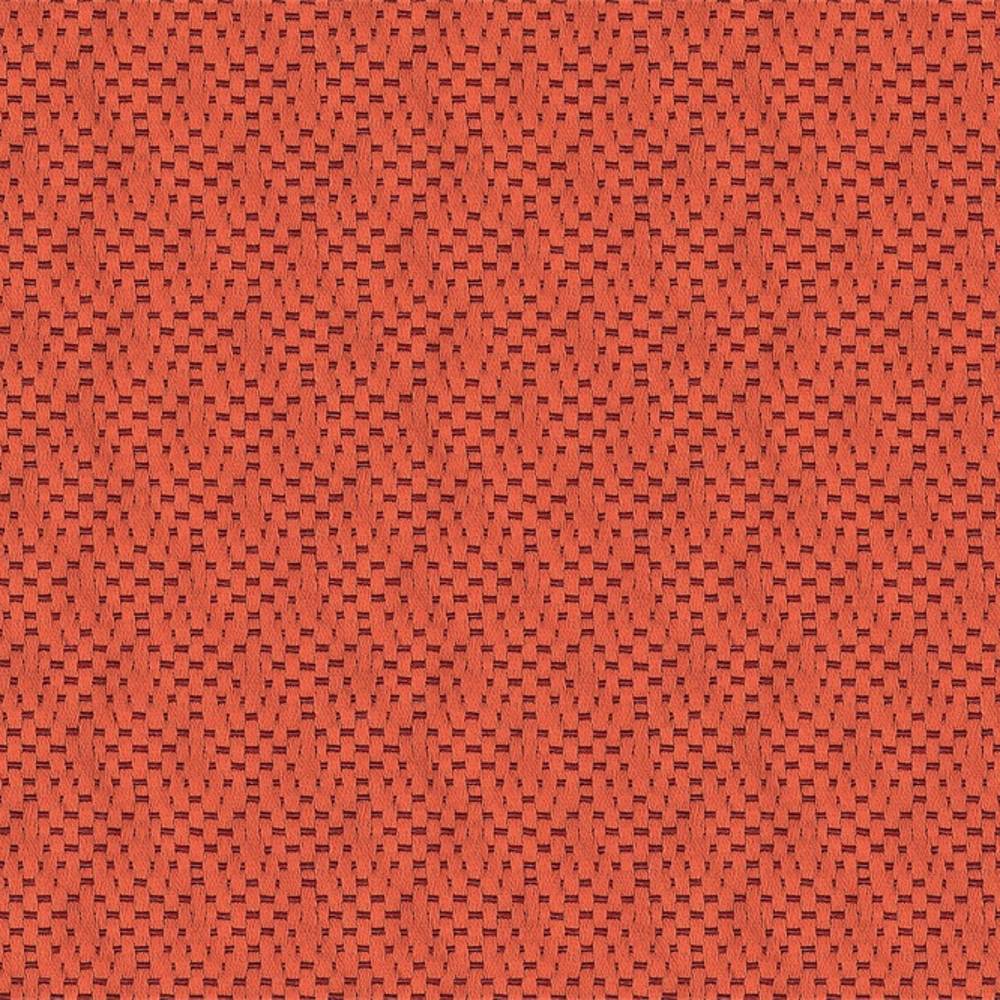 Burnt orange woven upholstery fabric with a small basketweave texture, shown in close-up; 30% cotton and 70% polyester composition suitable for contemporary sofa use.