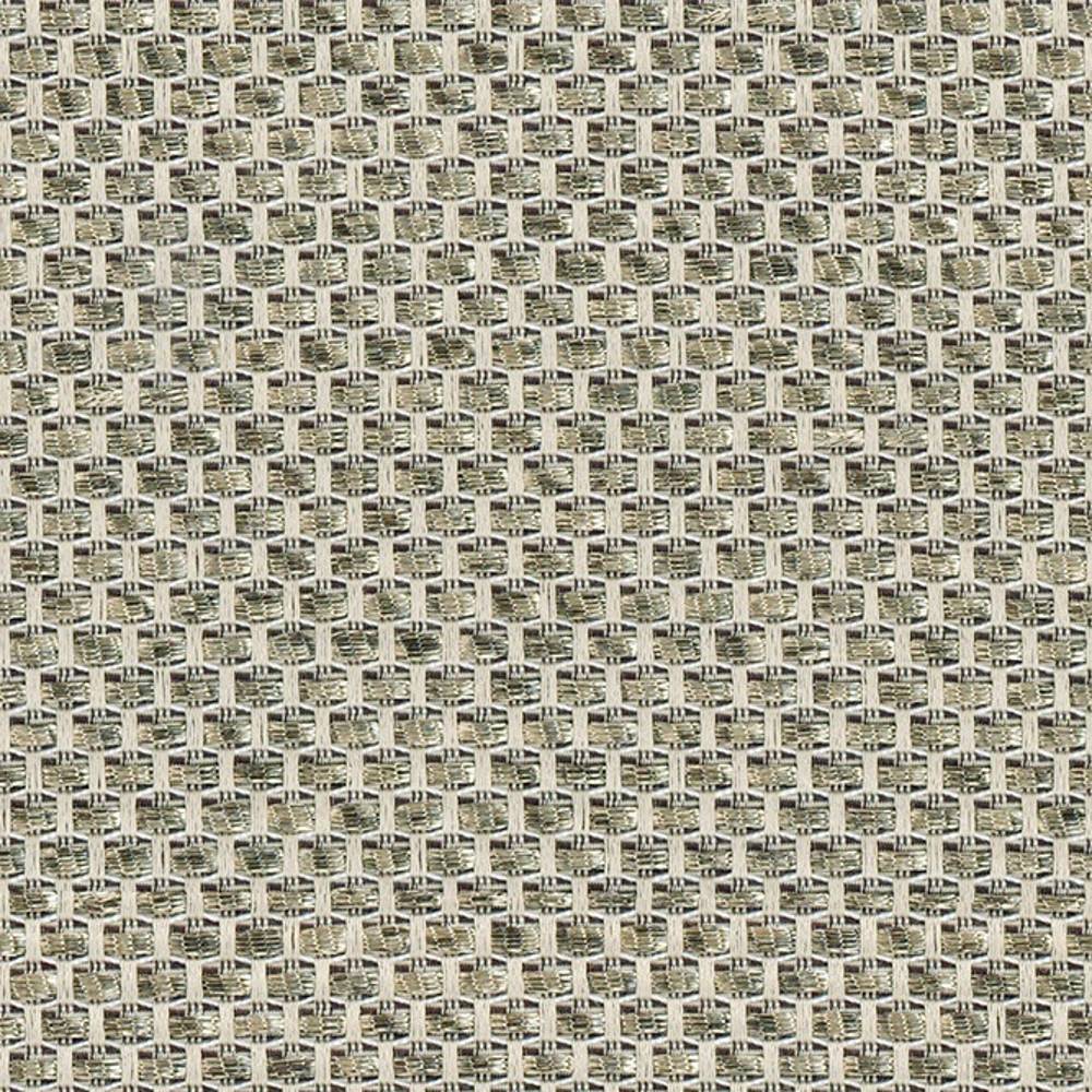 Close-up of beige and brown woven 100% polyester upholstery fabric showing a basketweave grid pattern and textured yarns, ideal for indoor sofa upholstery.