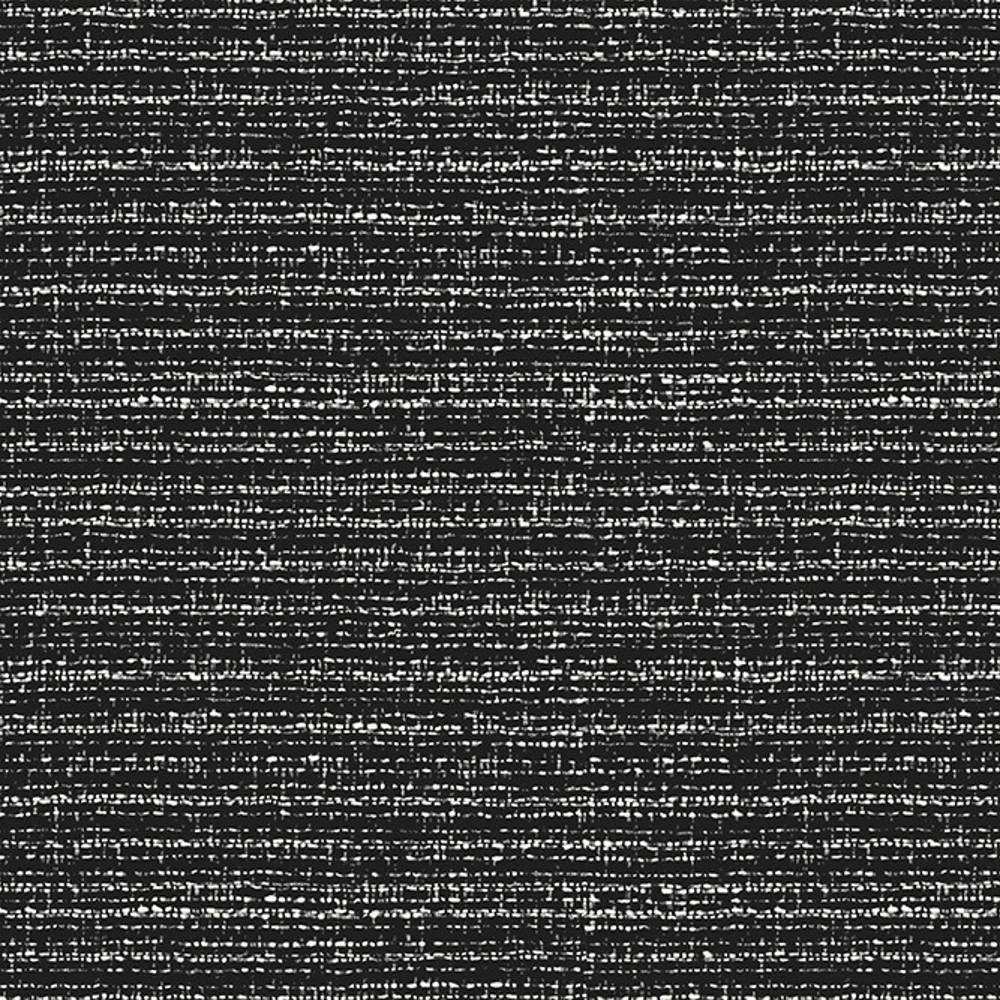 Close-up of charcoal performance upholstery fabric with white slub-like horizontal weave on a textured 100% polyester ground, giving a contemporary look ideal for sofas and office seating.