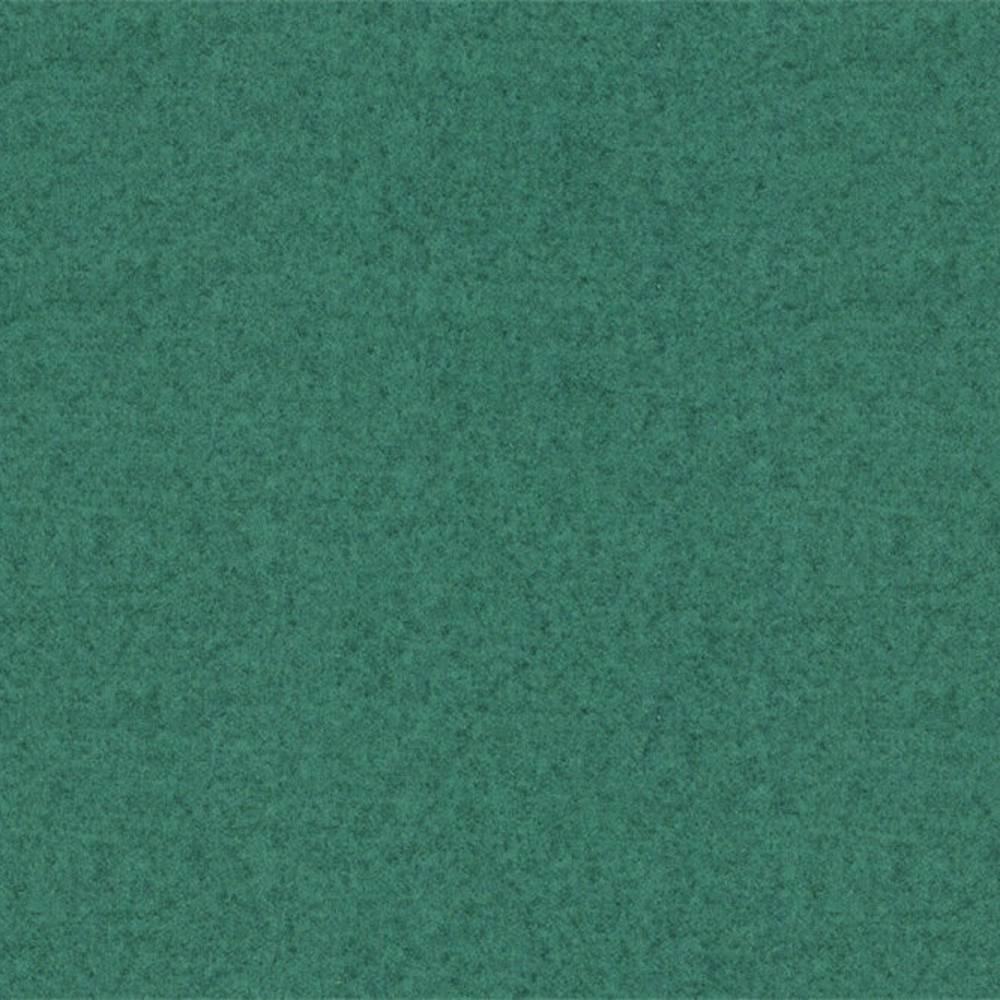 Close-up swatch of teal-green 100% polyester upholstery fabric with a soft, subtle mottled texture, shown for sofa and office use.