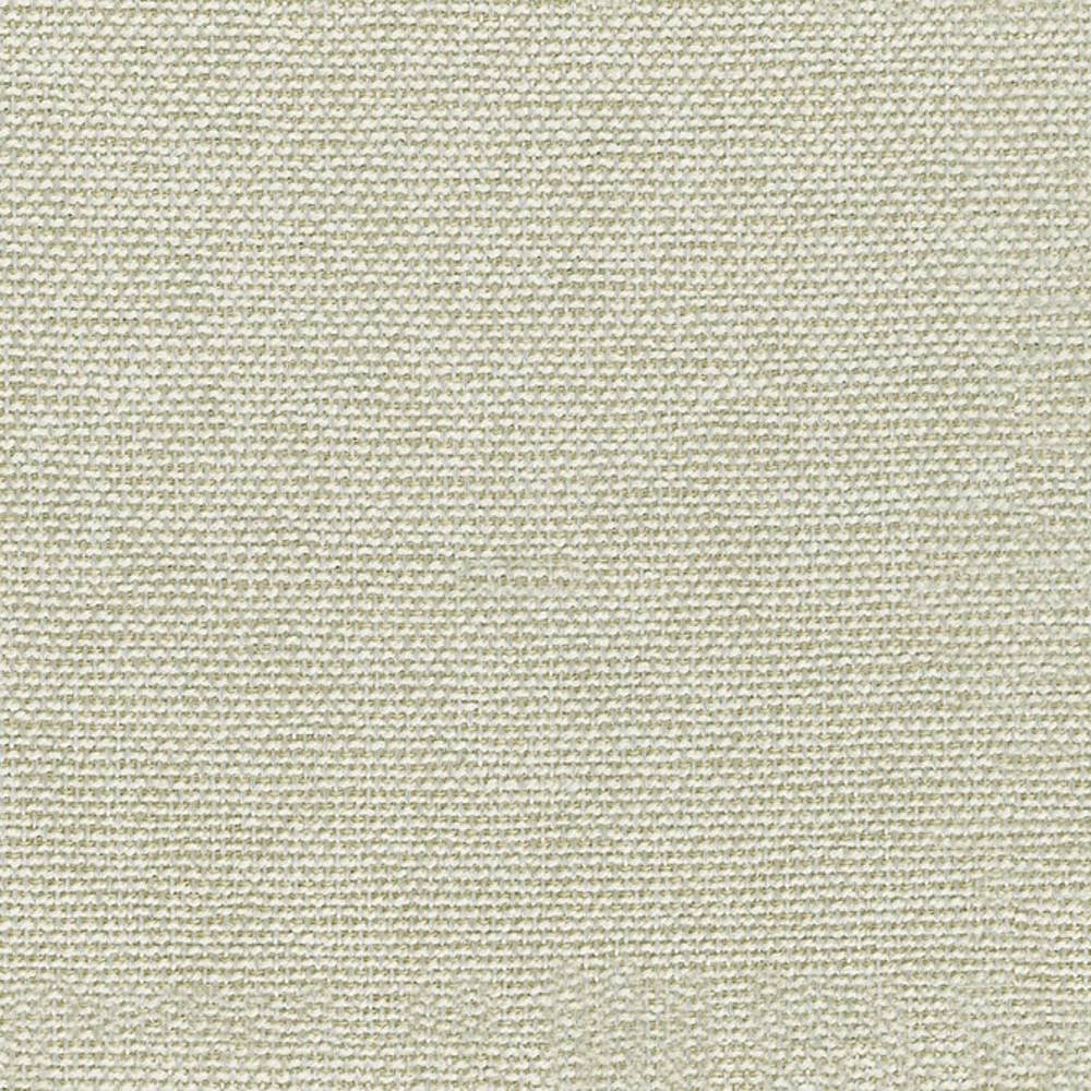 Close-up of light beige 100% polyester woven upholstery fabric showing a tight, even basketweave texture, ideal for sofas and neutral indoor decor.
