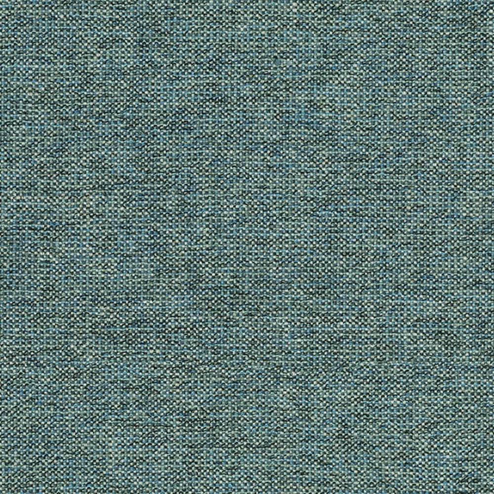 Close-up of teal melange upholstery fabric showing a tight woven texture in a 38% polyester, 50% viscose and 12% linen blend, suitable for contemporary sofas.