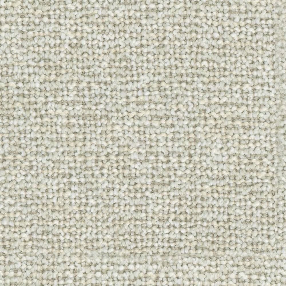 Close-up of cream-toned woven upholstery fabric showing nubby loop texture, 70% acrylic and 30% polyester composition, designed for contemporary sofa use.