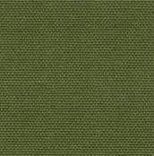 Close-up of olive green outdoor upholstery fabric swatch showing a tight, even woven texture suitable for a modern coastal sofa.