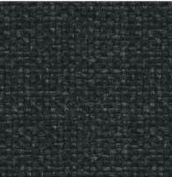 Close-up of dark charcoal woven fabric upholstery showing a tight textured weave, suitable for a modern coastal outdoor sofa or ottoman.
