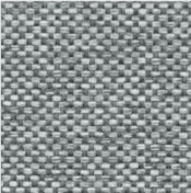 Close-up of light gray woven fabric swatch showing tight basket-weave texture, suitable for a modern coastal outdoor sofa upholstery.