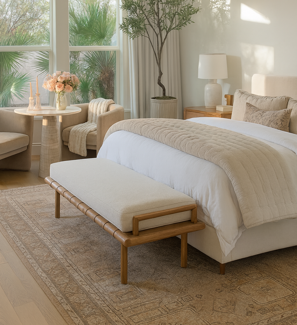 70" Mosely Boucle End of Bed Bench Seat