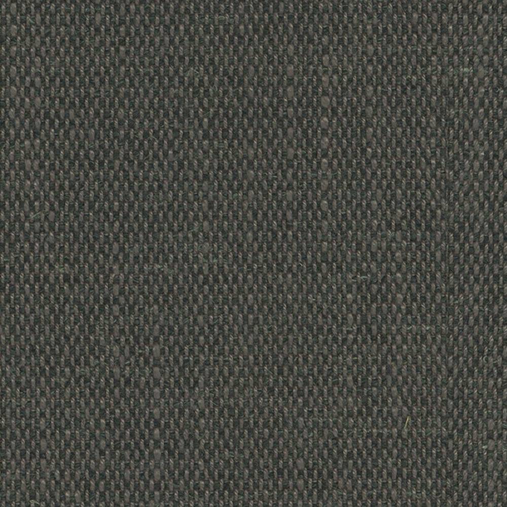 Close-up of dark neutral woven upholstery fabric in muted beige-gray tones, showing tight basket-weave texture; 29% viscose, 26% linen, 11% acrylic and 34% polyester blend for sofa upholstery.