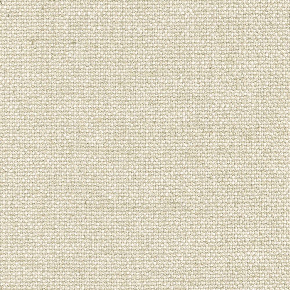 Close-up of beige cream upholstery fabric showing a tight, slightly nubby weave; durable linen-viscose-acrylic-polyester blend (27% linen, 34% viscose, 9% acrylic, 30% polyester) for contemporary sofas and office seating.
