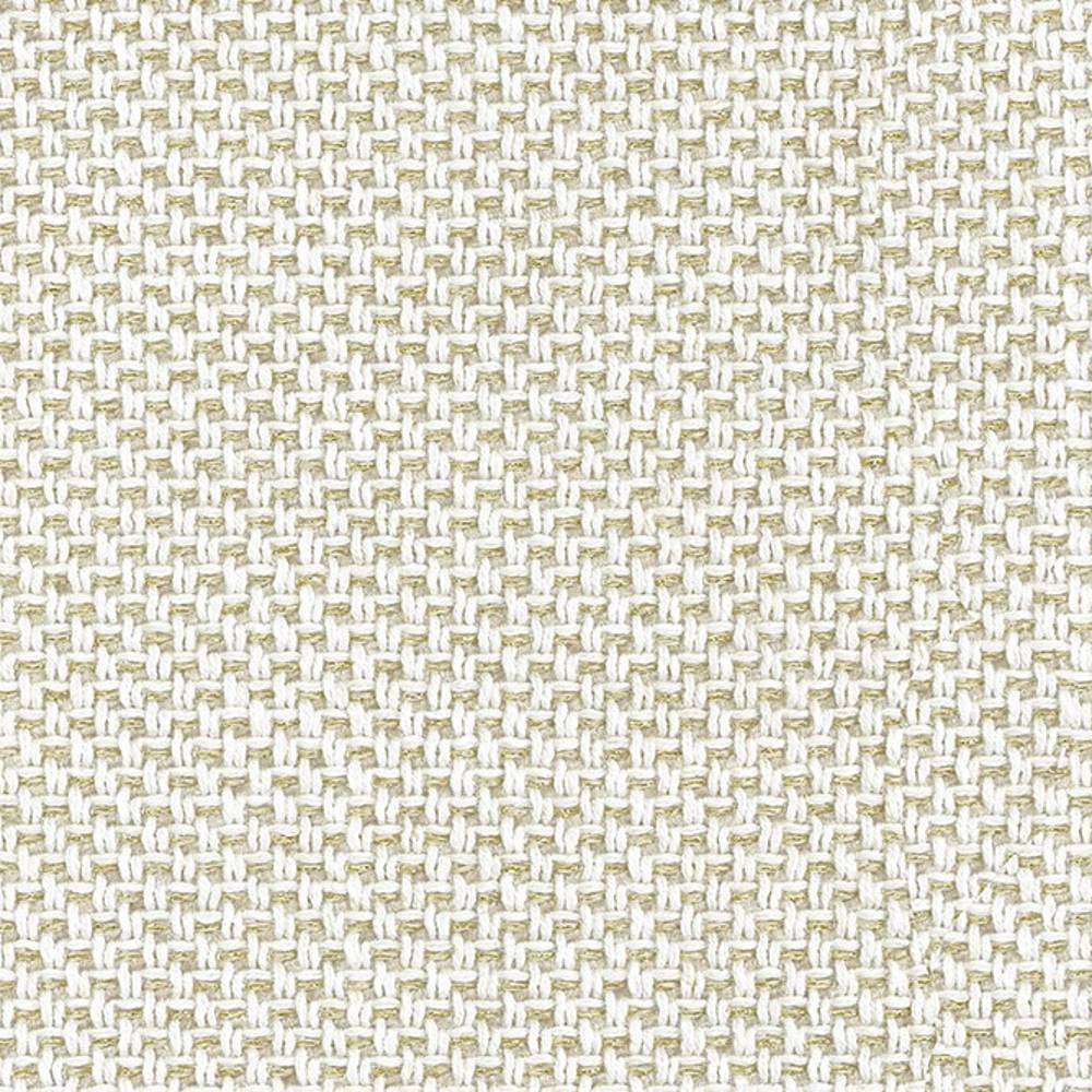 Close-up of cream-beige woven upholstery fabric in a 25% linen, 50% viscose, 25% polyester blend showing a textured basket-weave ideal for contemporary and modern sofas.