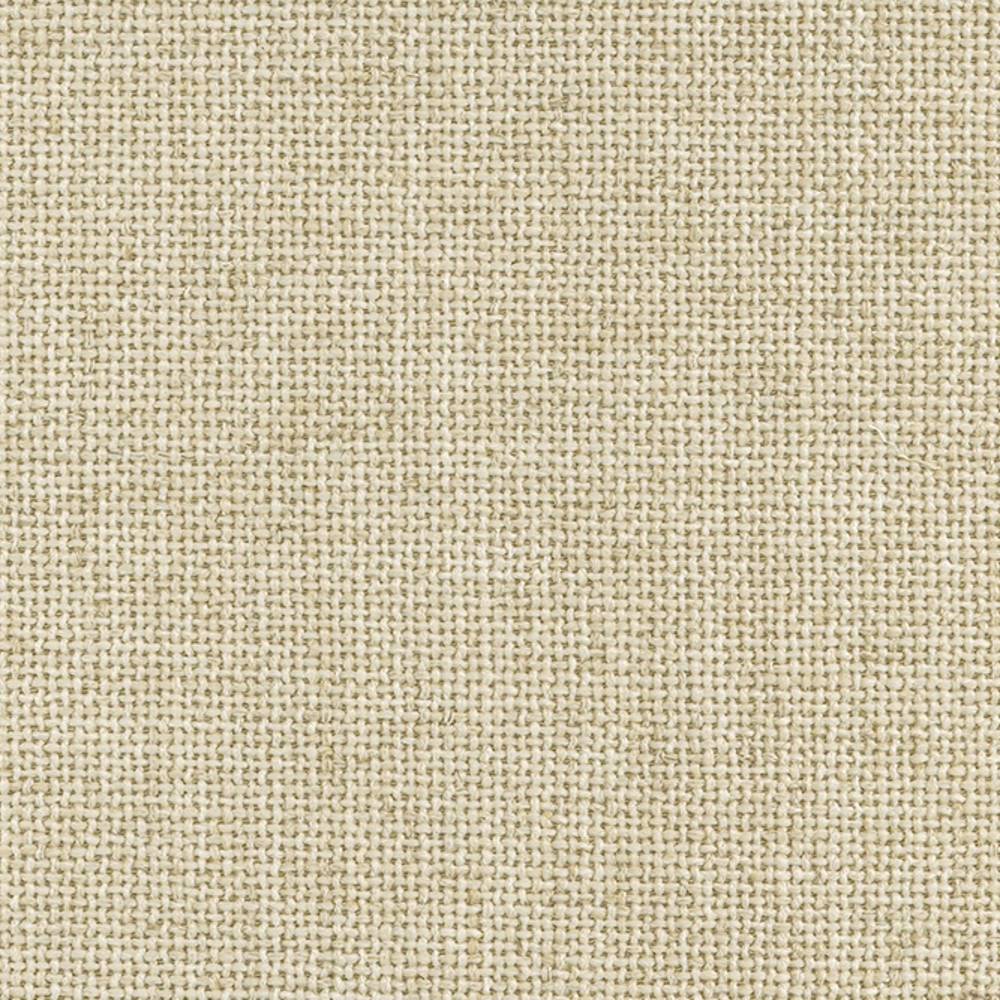 Close-up of a beige woven upholstery fabric swatch in a 12% linen, 40% acrylic, 48% polyester blend, showing a textured basket-weave yarn pattern ideal for sofas and indoor upholstery.