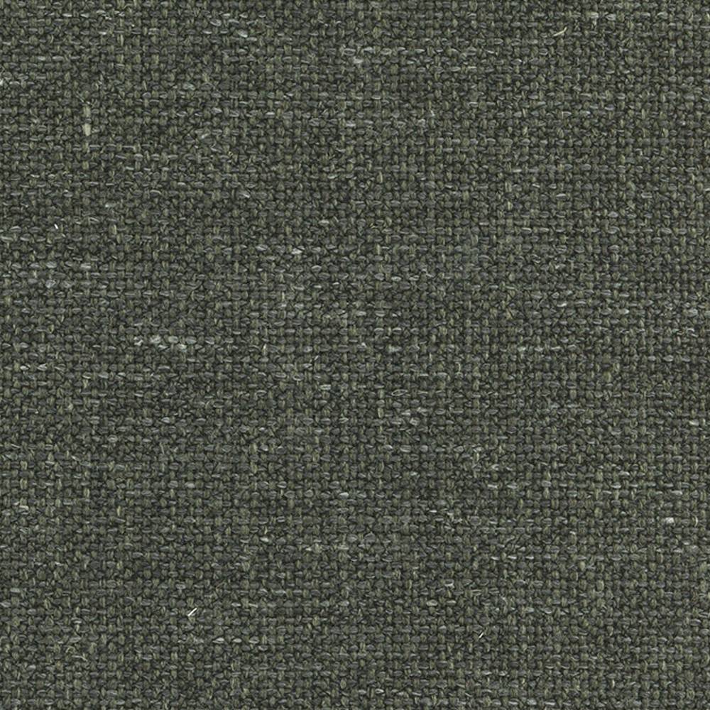 Close-up of a neutral olive-beige woven upholstery fabric showing textured linen, acrylic and polyester yarns in a tight basket weave suitable for sofa upholstery.
