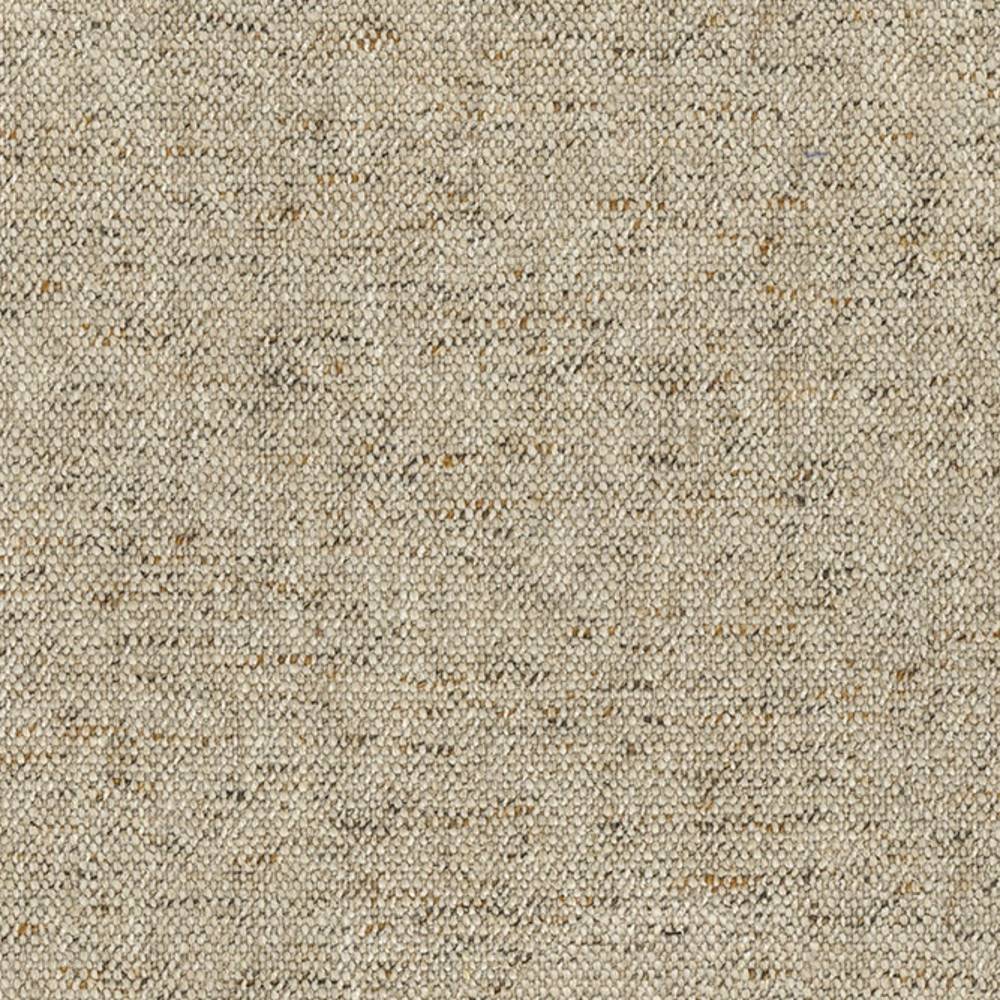 Close-up of beige upholstery fabric in a linen, rayon, acrylic and polyester blend, showing a textured, tightly woven surface with subtle darker flecks, ideal for sofa upholstery.