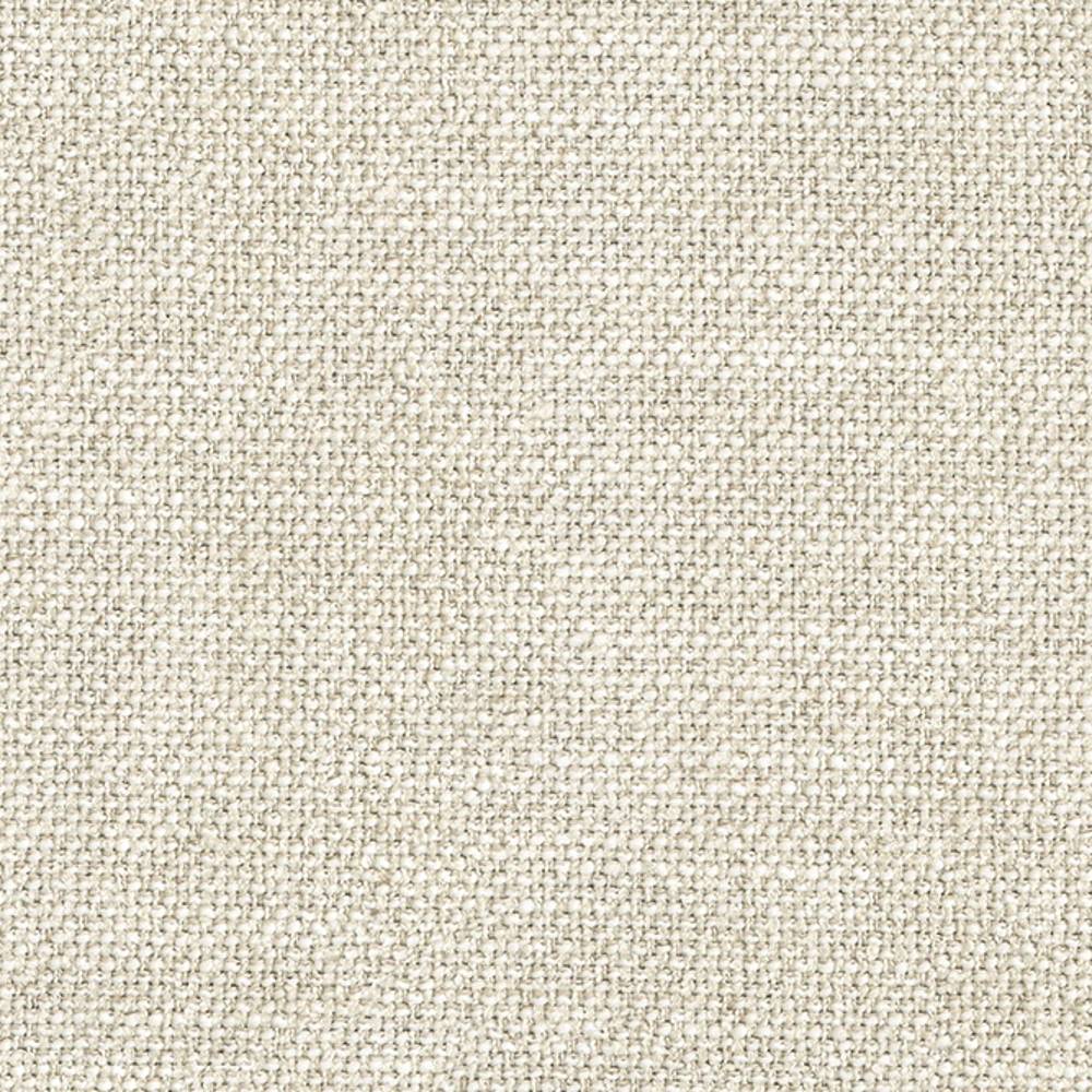 Close-up of a beige woven upholstery fabric swatch showing a tight, textured basket-weave; blend of cotton, rayon, wool, acrylic and triacetate, suitable for modern and contemporary sofas.