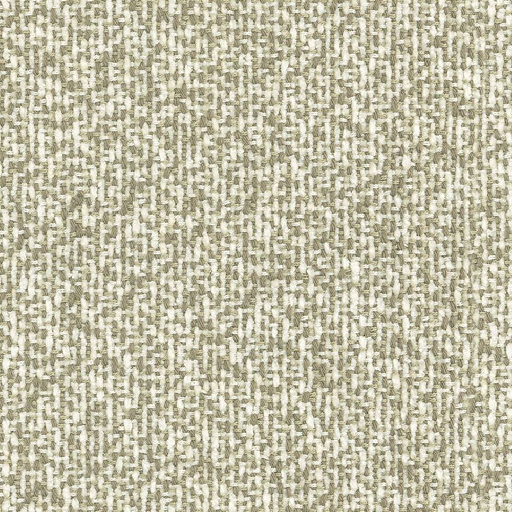 Close-up of neutral beige woven upholstery fabric showing a small-scale textured loop weave in a 35% viscose, 65% polyester blend suitable for sofa upholstery.
