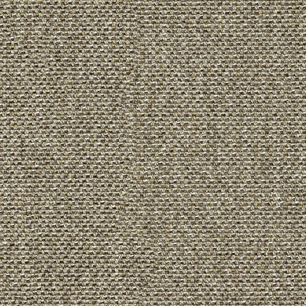 Close-up of beige neutral woven upholstery fabric showing a coarse basketweave texture and mixed linen, rayon, acrylic and polyester yarns, ideal for contemporary sofa upholstery.