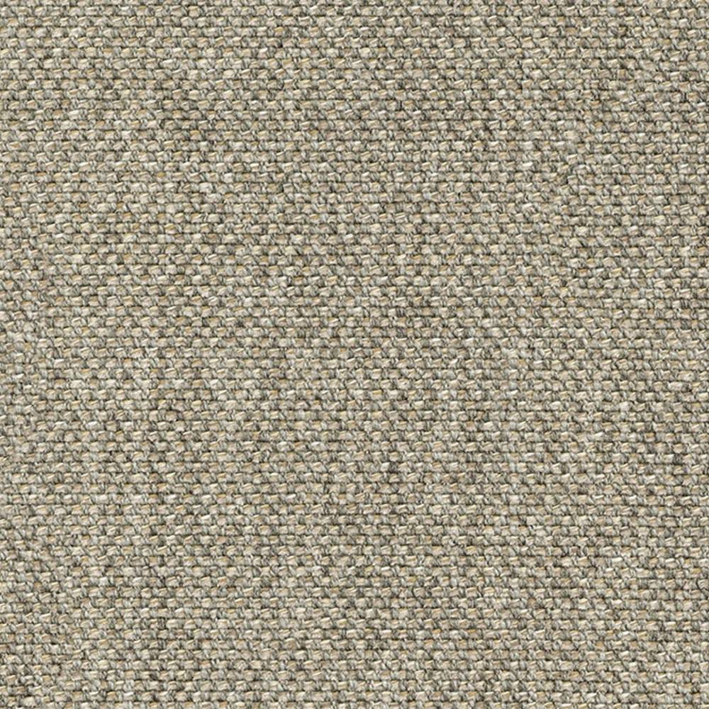 Close-up of a beige cream woven upholstery fabric sample for sofas, showing a textured basketweave in a 6% linen, 35% rayon, 20% acrylic and 39% polyester blend.