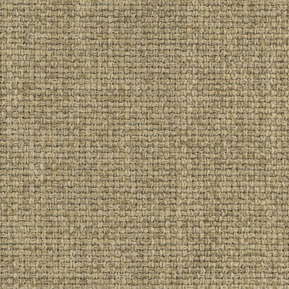 Close-up of beige woven upholstery fabric with a textured basketweave, showing a 13% linen, 45% acrylic, 42% polyester blend suitable for durable indoor sofa upholstery.