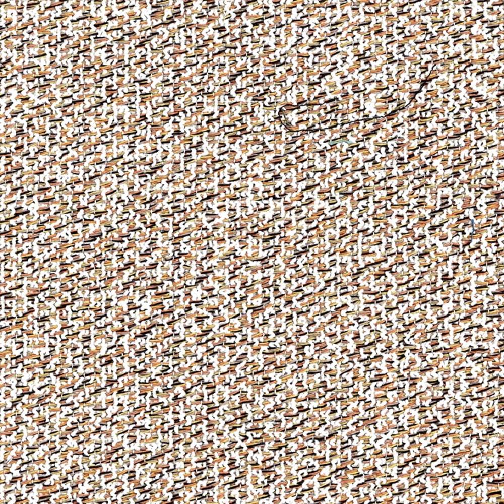 Close-up of beige and cream woven sofa upholstery fabric with subtle brown flecks and textured slub weave; 38% rayon and 62% polyester for contemporary indoor sofas.