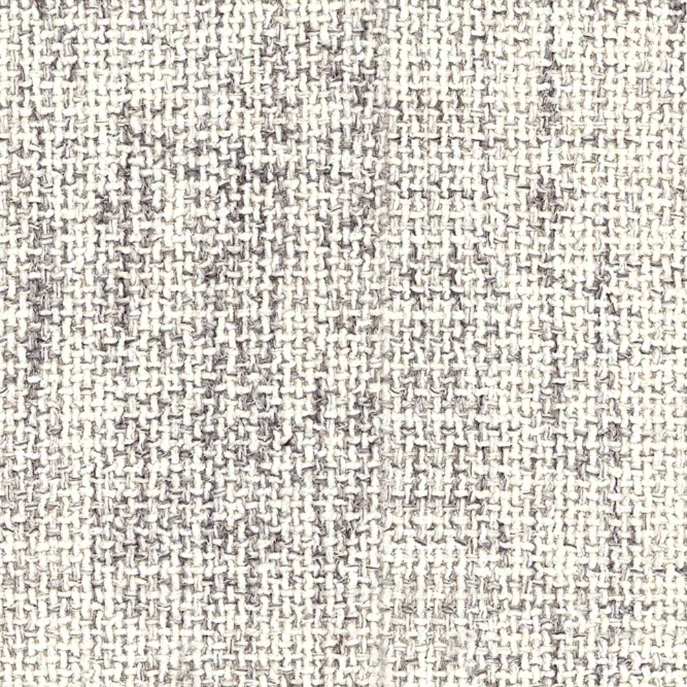 Close-up of a light cream-beige woven upholstery fabric swatch with subtle gray flecking and coarse basket-weave texture; 54% rayon, 7% acrylic, 39% triacetate, suitable for contemporary/modern sofas and office seating.