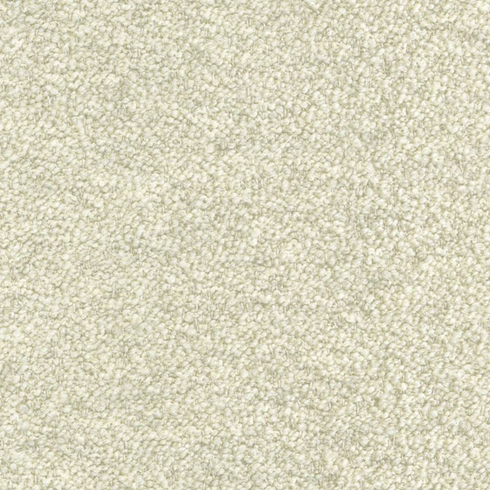 Close-up of cream boucle upholstery fabric showing a soft looped texture; 10% wool, 12% linen, 19% viscose, 19% acrylic and 40% polyester blend suitable for sofas.