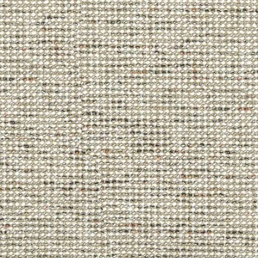 Close-up of beige cream woven upholstery fabric showing textured yarns and subtle flecks; heavy-duty wool, linen, acrylic and polyester blend suitable for modern sofas.