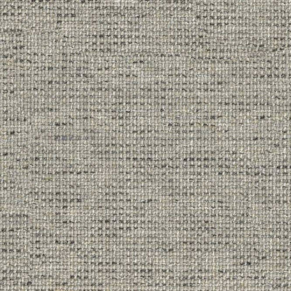 Close-up of neutral beige woven upholstery fabric showing a textured tight weave with subtle darker flecks, a durable 6% wool, 6% linen, 35% acrylic, 53% polyester blend ideal for contemporary sofa upholstery.
