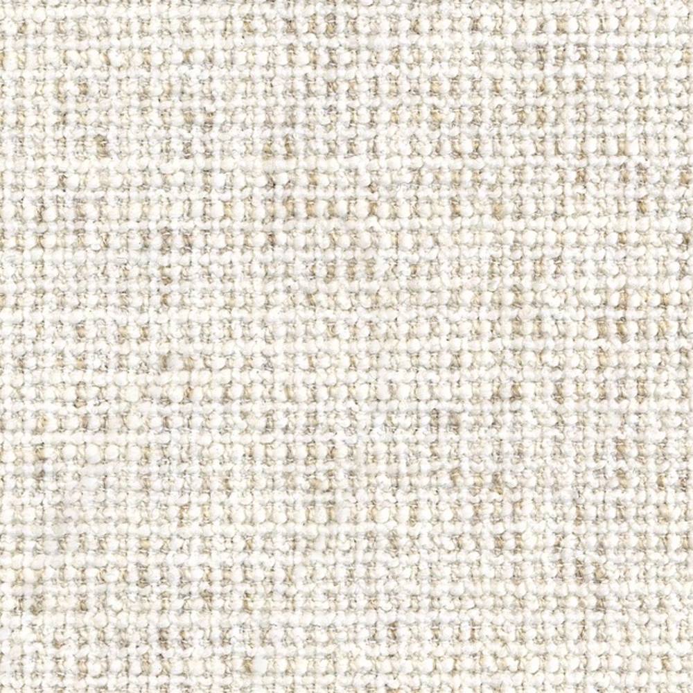 Close-up of cream boucle upholstery fabric showing a tight woven, looped texture with subtle beige flecks; durable sofa fabric blend of 15% wool, 42% acrylic and 43% polyester.