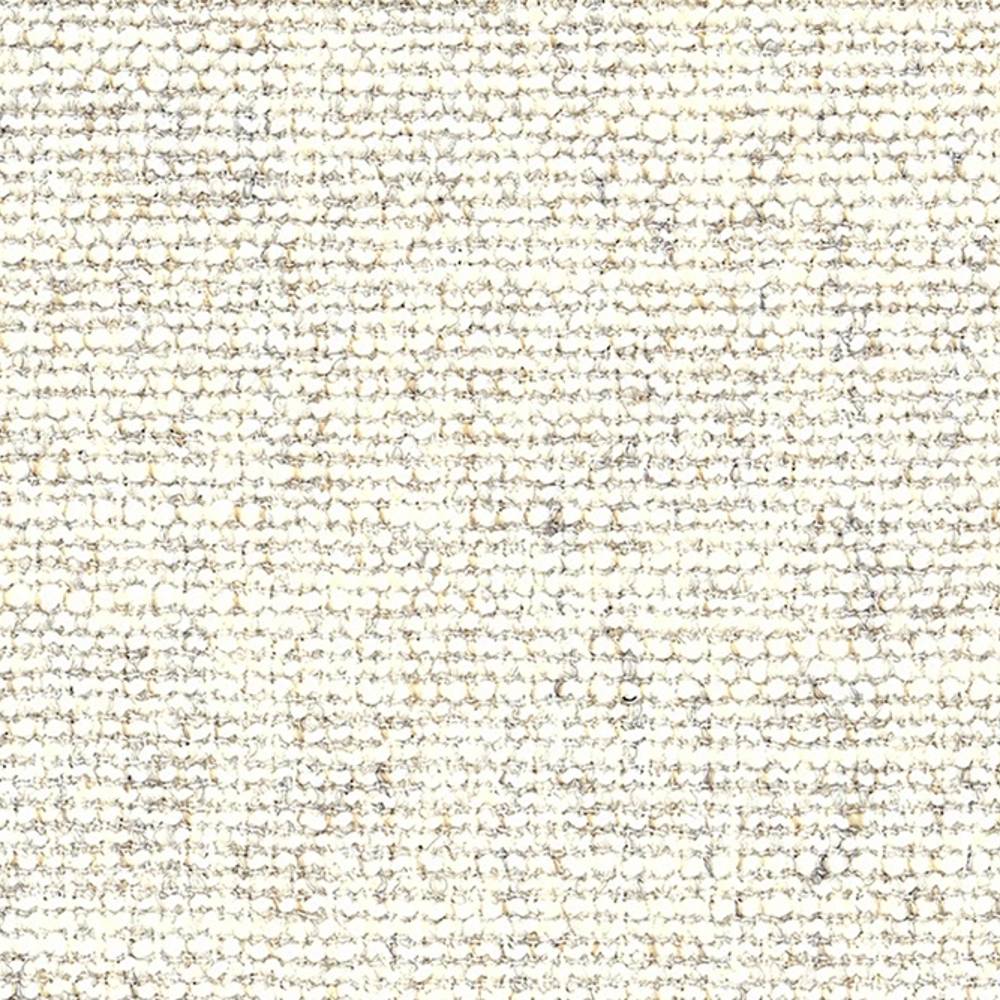 Close-up of cream bouclé upholstery fabric with looped texture and subtle beige flecks, shown for sofa use; 15% wool, 42% acrylic and 43% polyester blend.
