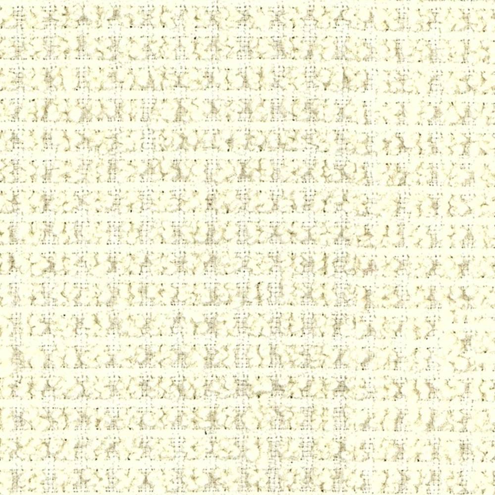 Close-up of cream-beige boucle upholstery fabric showing soft looped woven texture and subtle horizontal grid; 25% wool, 40% acrylic, 35% polyester, for sofa upholstery.